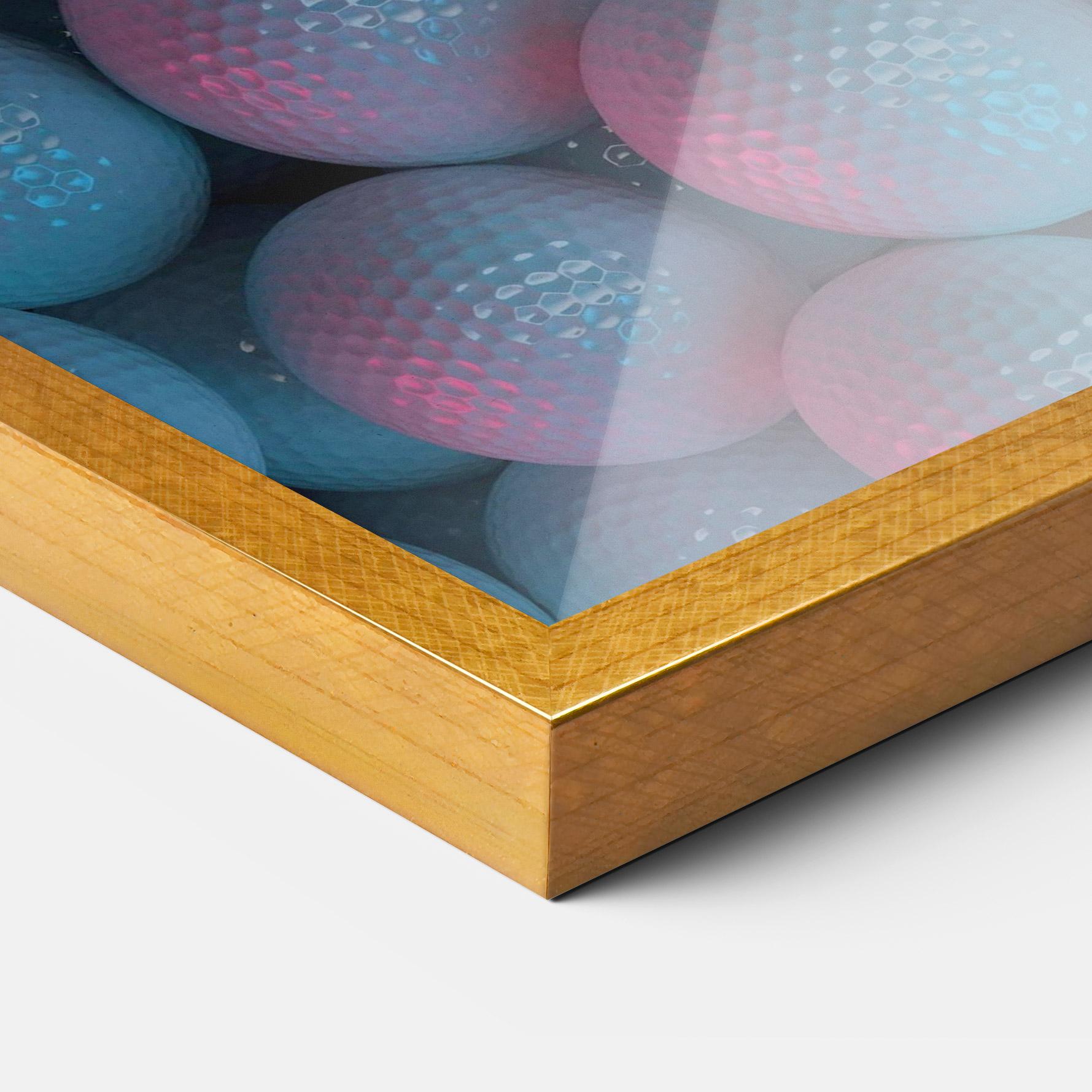 Keretezett Poszter Blue Light Golf Ball mockup 3