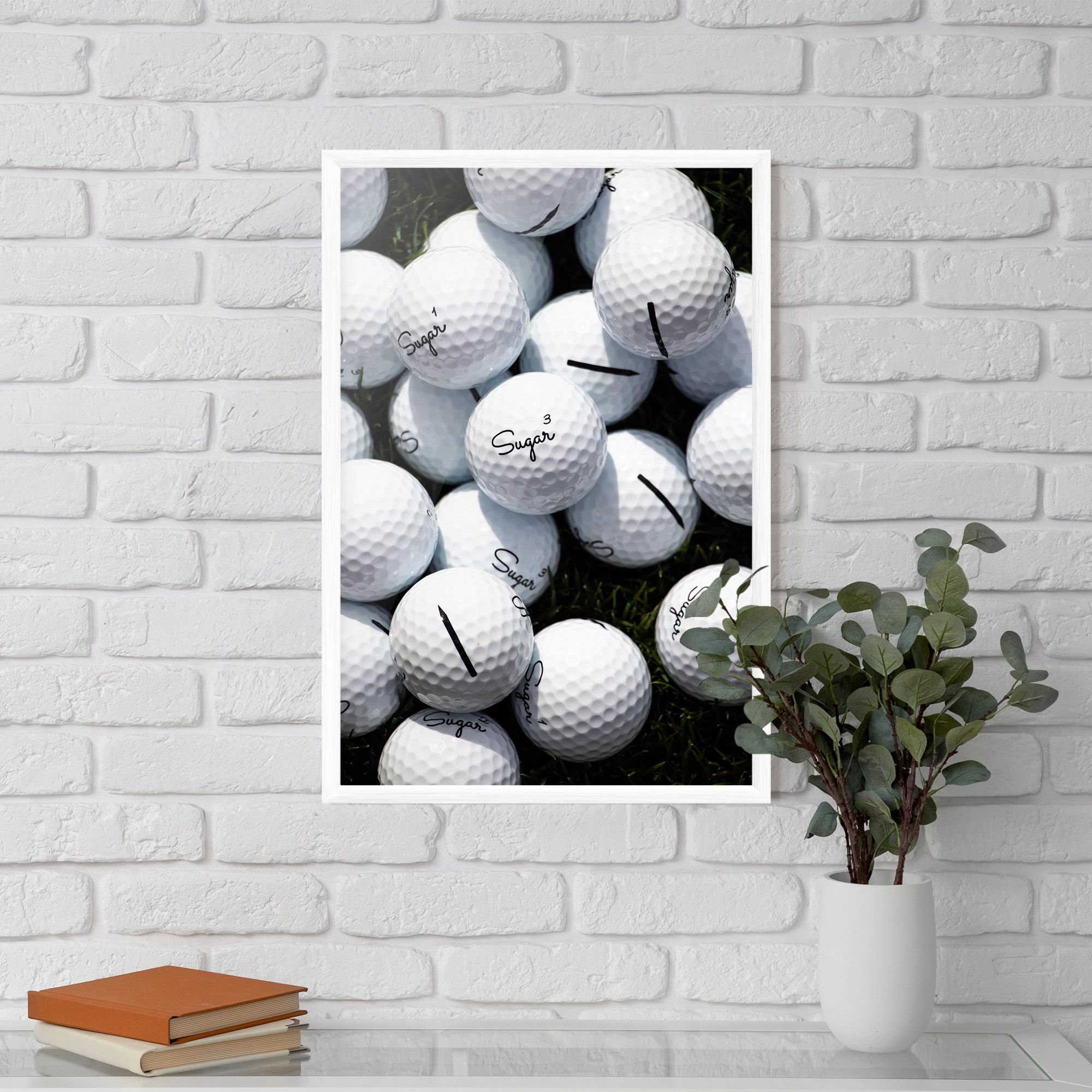 White Sugar Golf Balls mockup 5