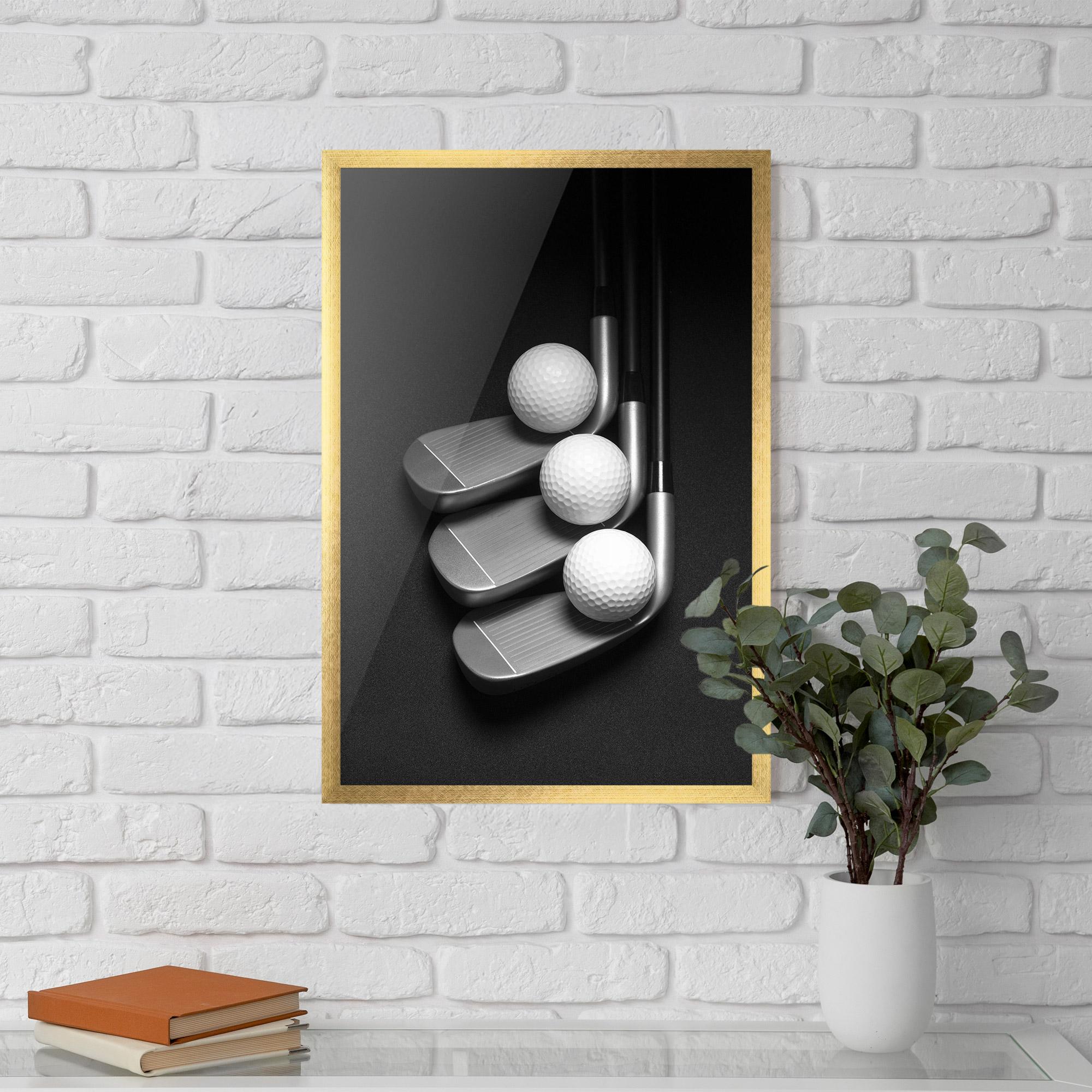 Keretezett Poszter 3 Golf Balls mockup 5