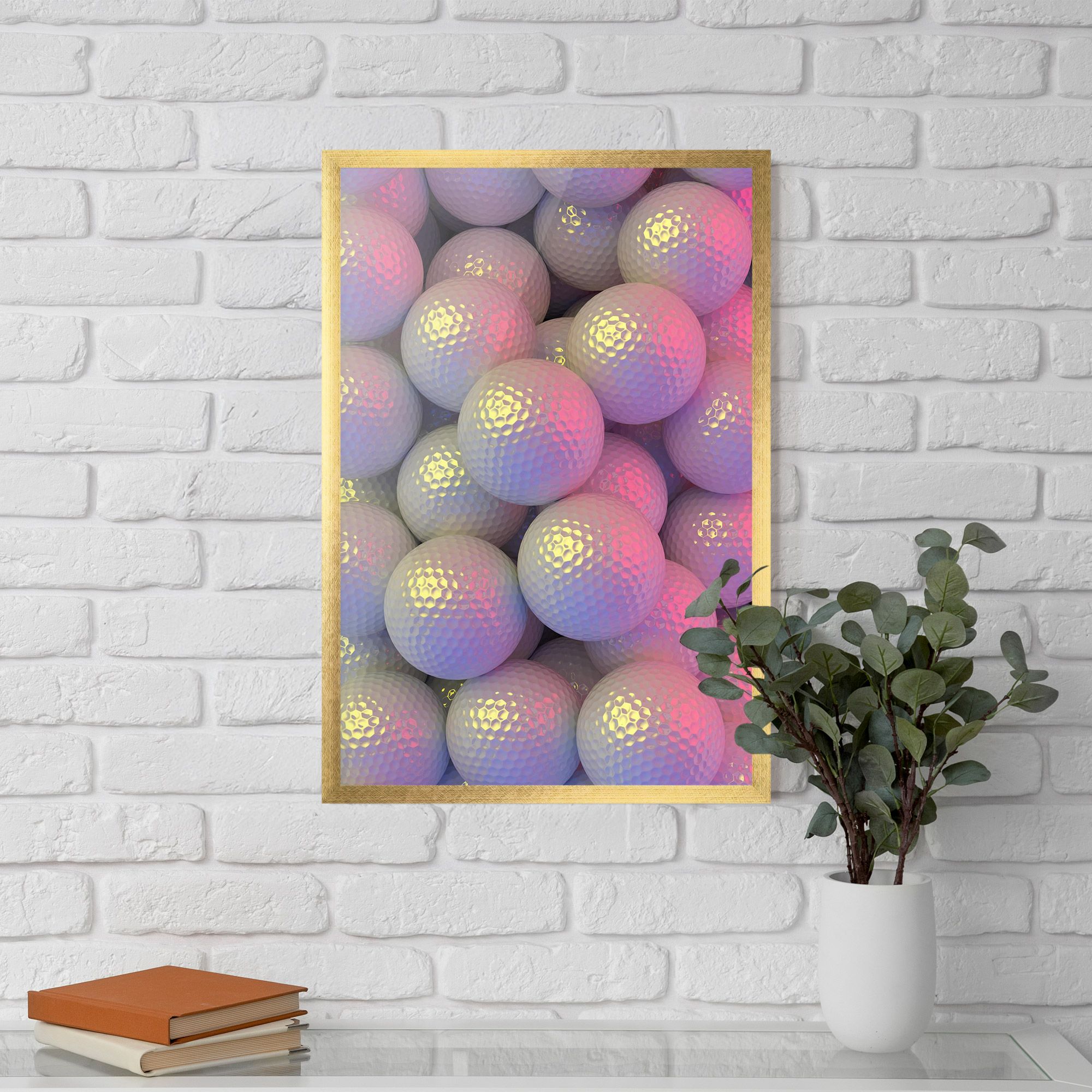 Purple Light Golf Ball mockup 5