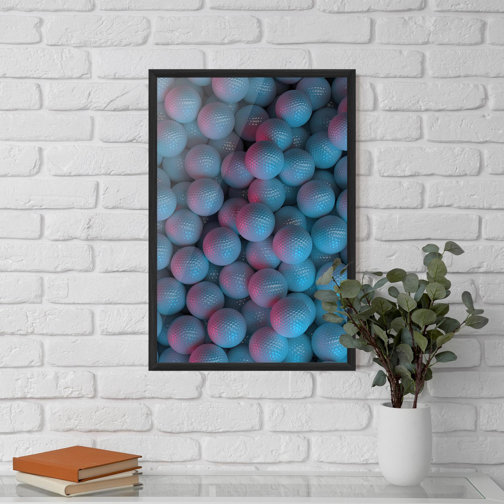 Keretezett Poszter Blue Light Golf Ball mockup 5