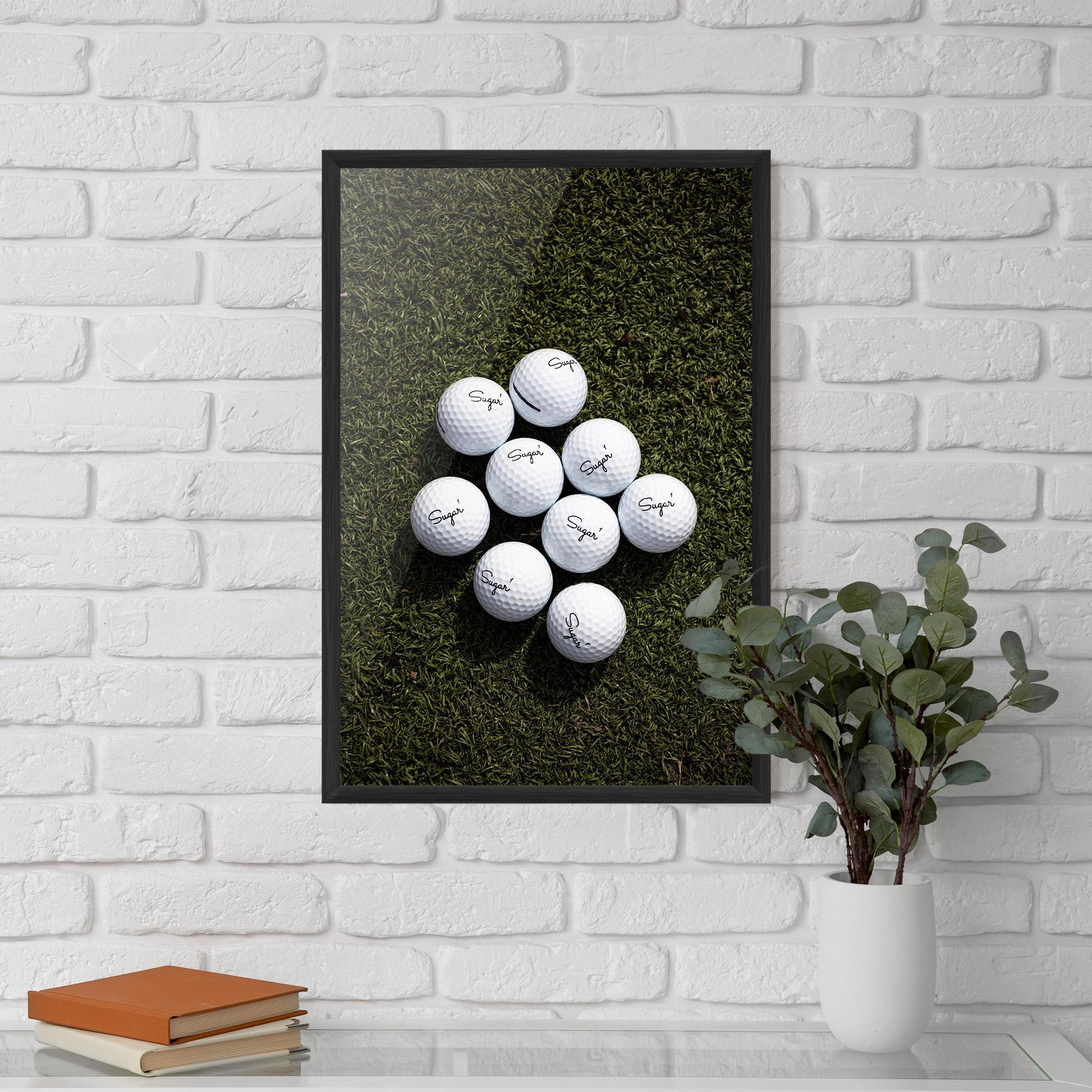 Keretezett Poszter Sugar 1 Golf Balls mockup 5