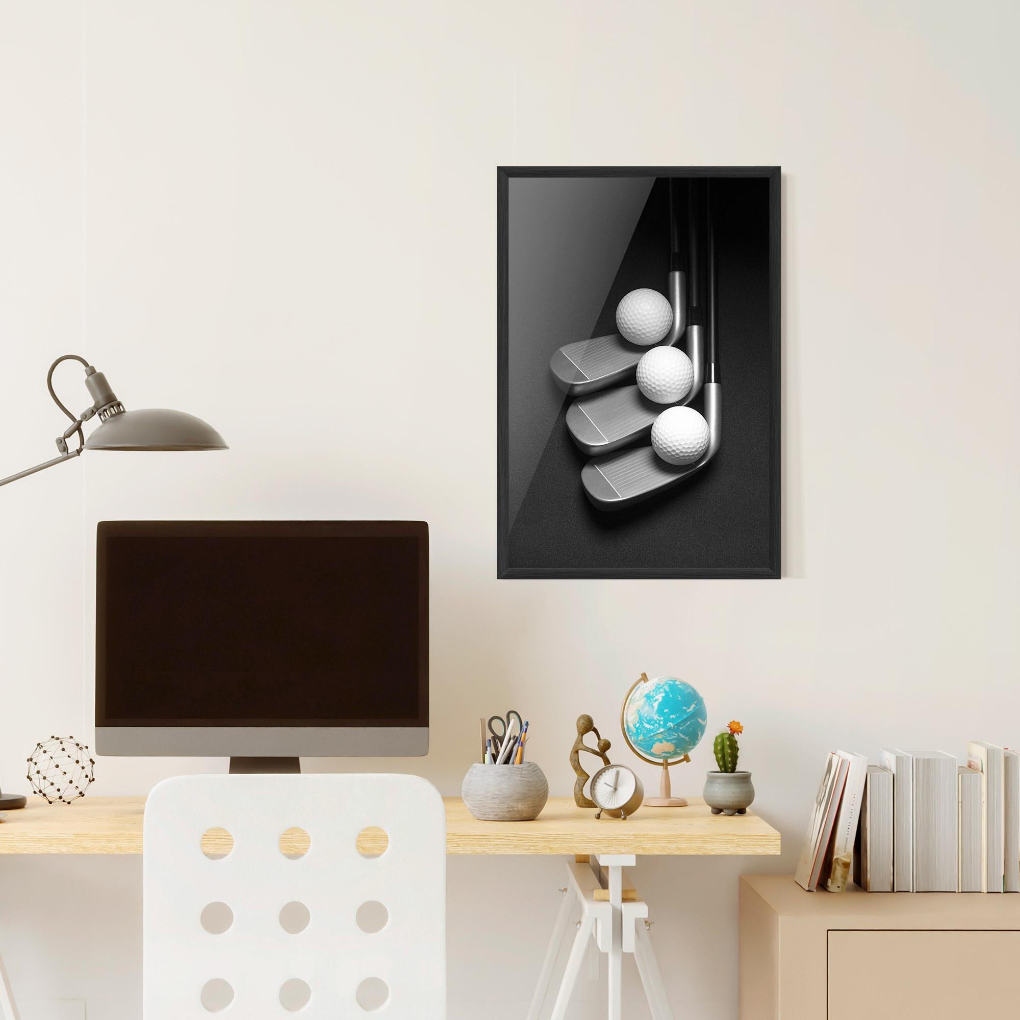 Keretezett Poszter 3 Golf Balls mockup 6