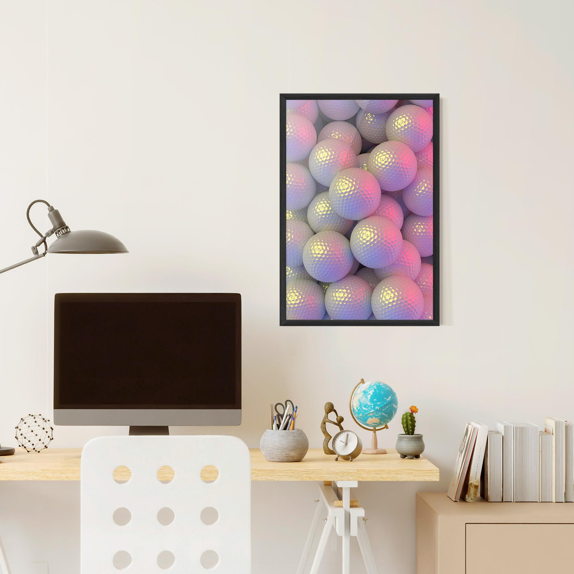 Keretezett Poszter Purple Light Golf Ball mockup 6