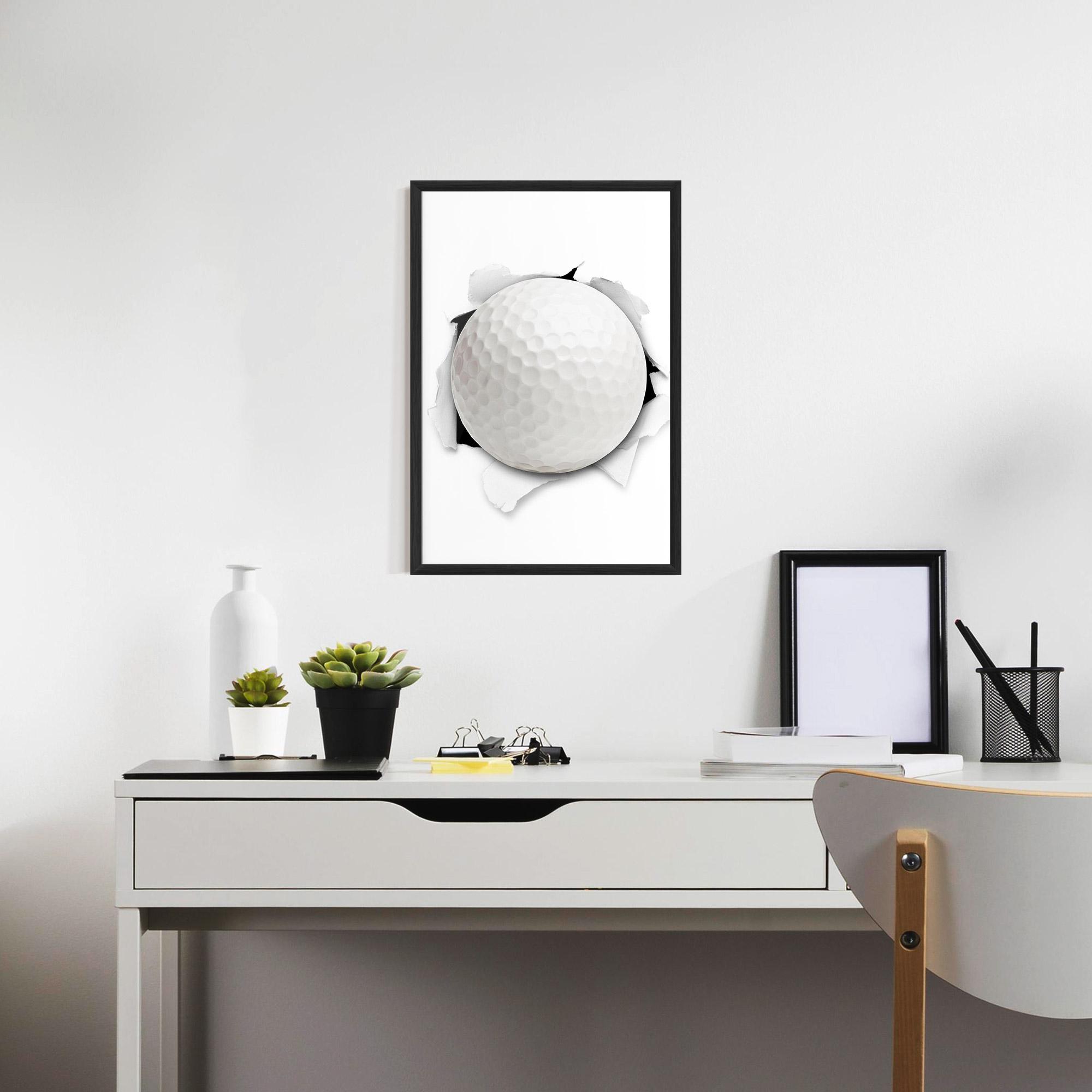 Keretezett Poszter Golf Ball Bursting Hole mockup 7