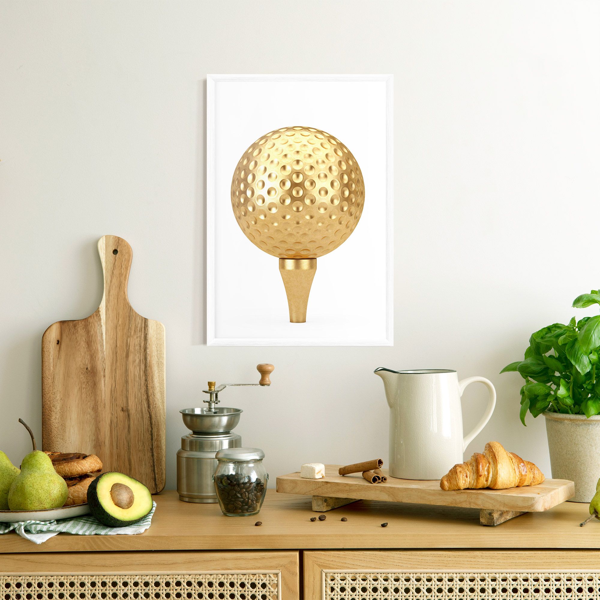 Golden Golf Ball mockup 8