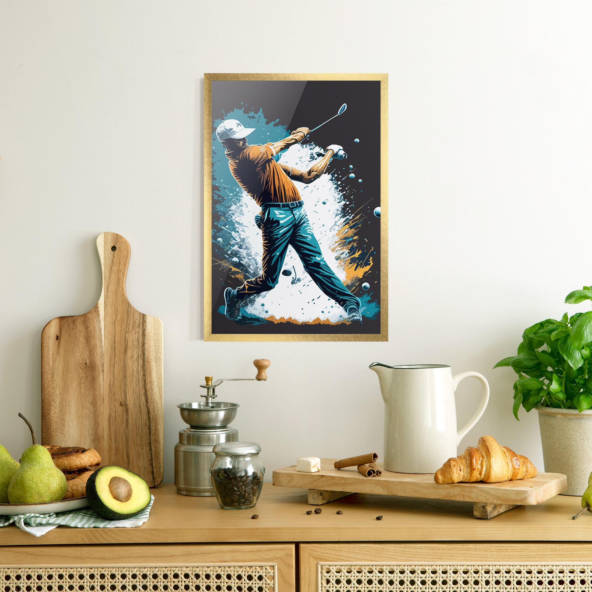 Keretezett Poszter Golf On Grey mockup 8