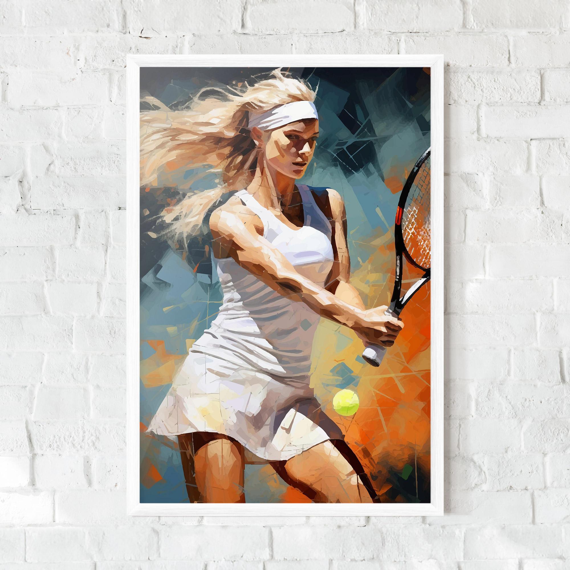 Keretezett Poszter Blonde Tennis Girl mockup 0