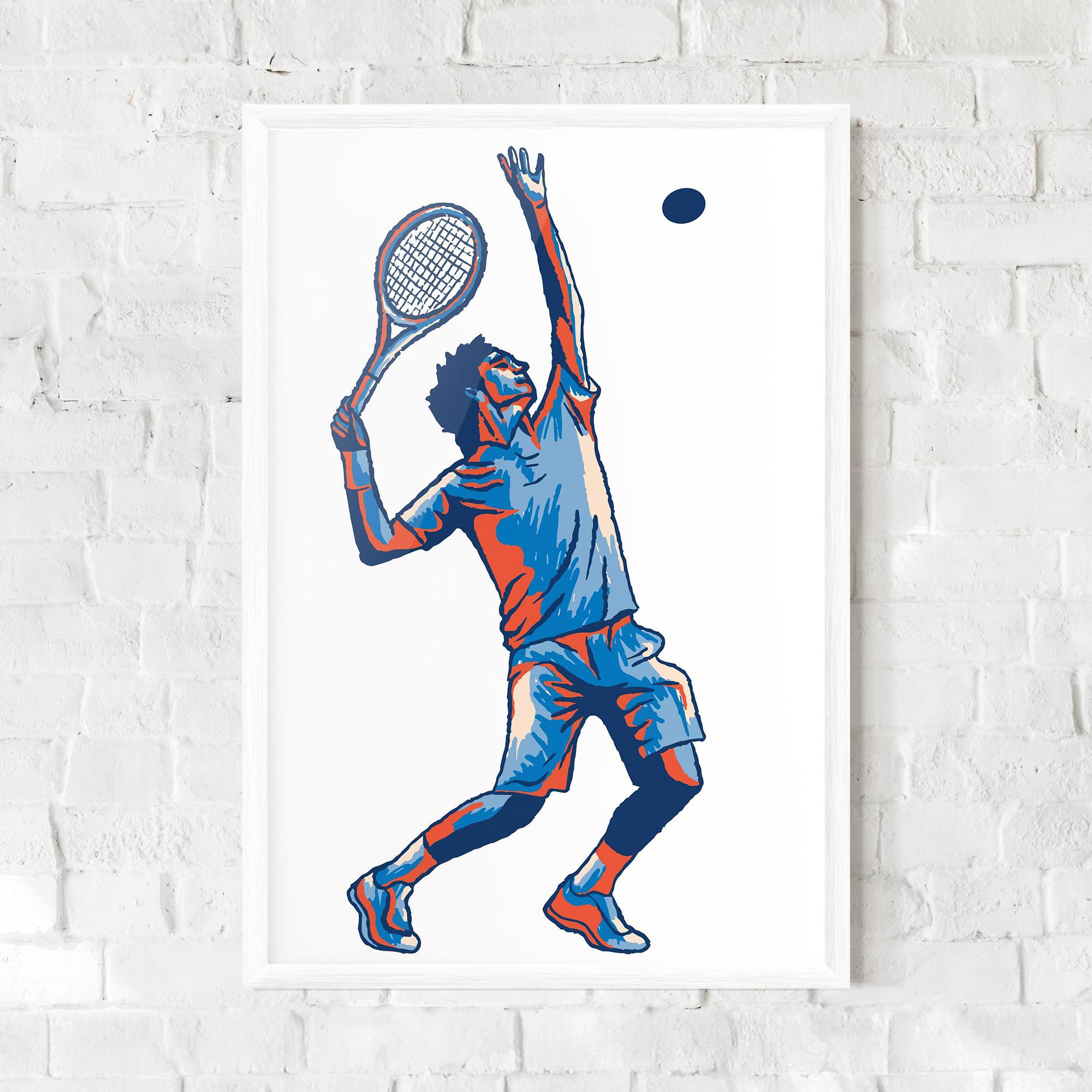 Keretezett Poszter Blue Red Tennis mockup 0