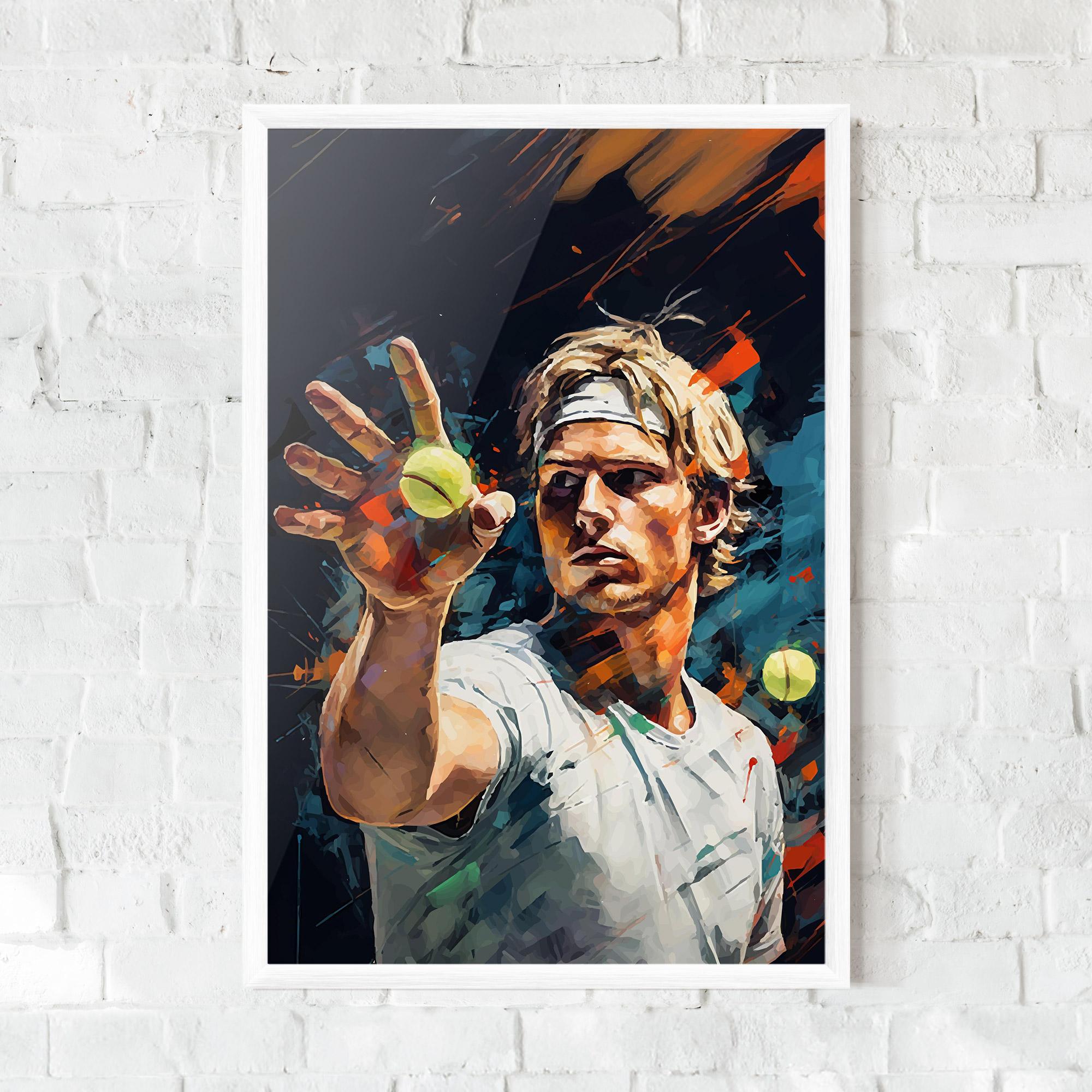 Keretezett Poszter Tennis Player Art mockup 0