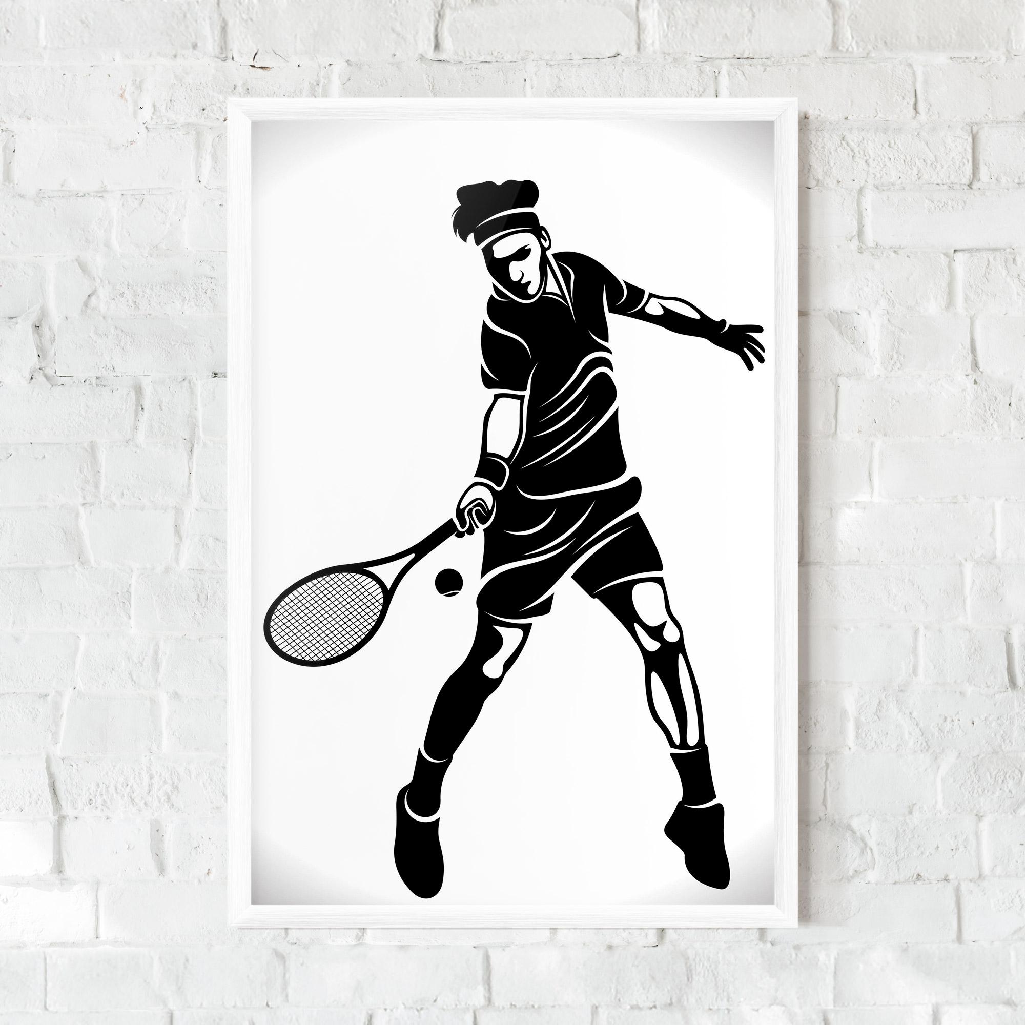 Keretezett Poszter Tennis Player Line mockup 0