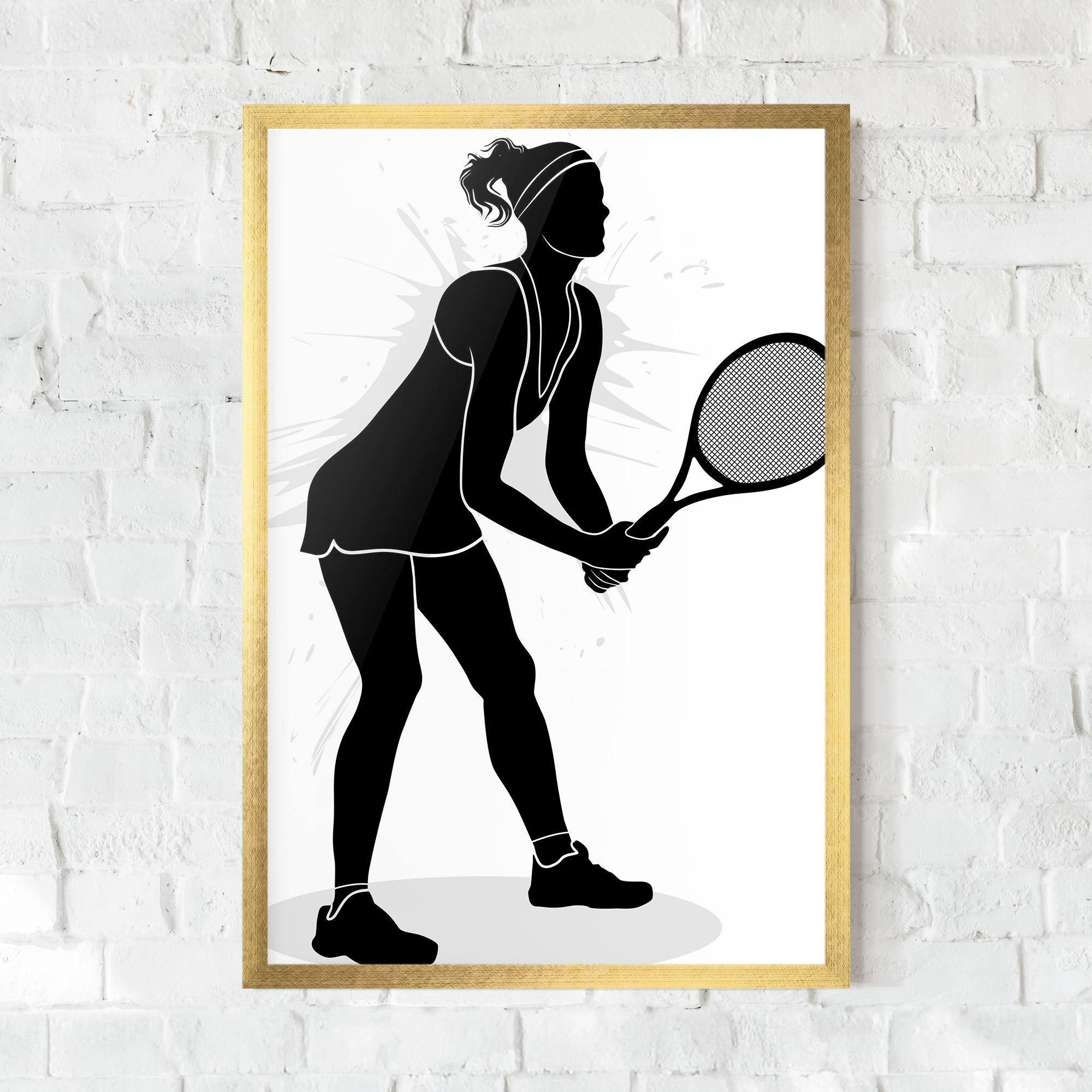 Keretezett Poszter Female Tennis Player mockup 0