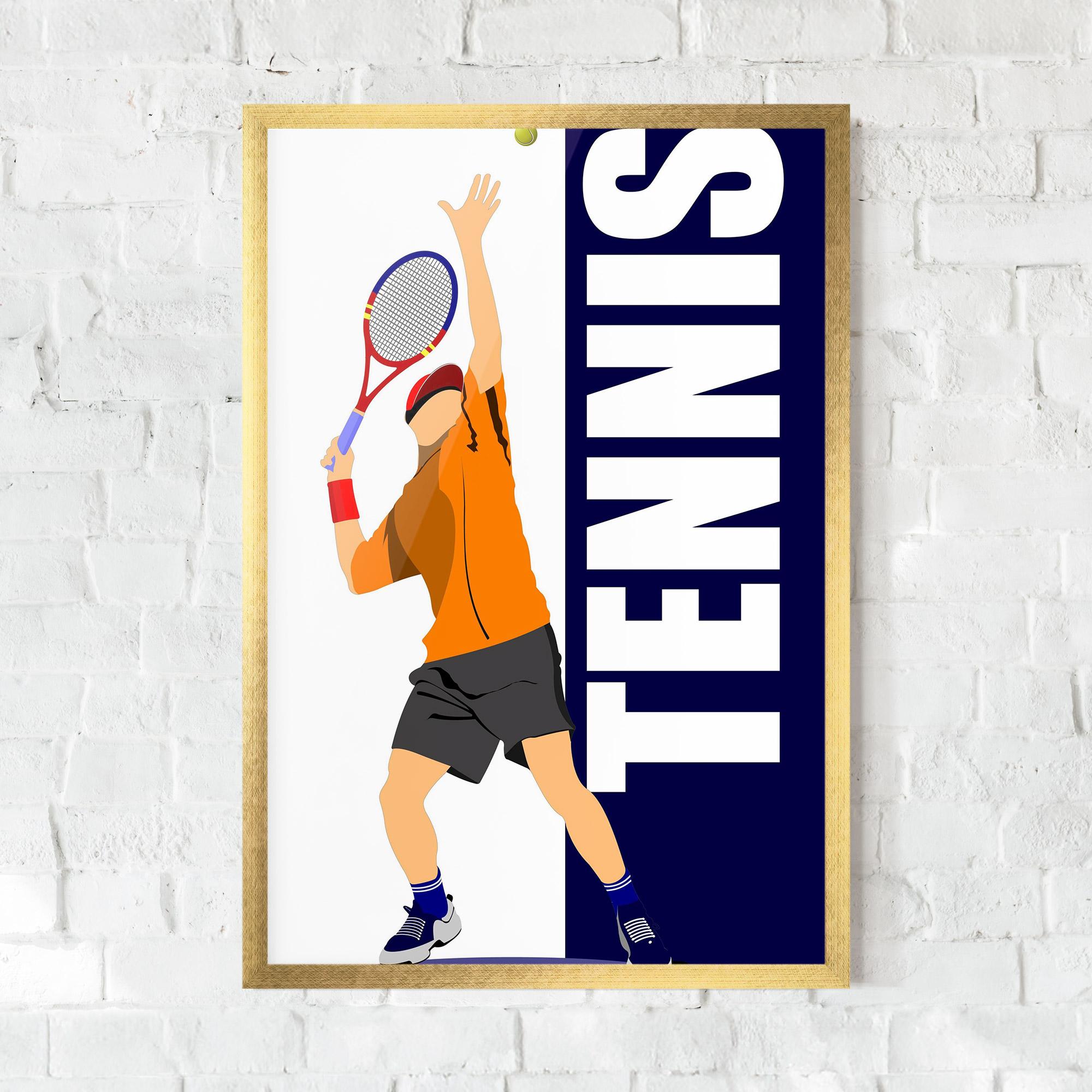 Keretezett Poszter Orange Tennis Player mockup 0