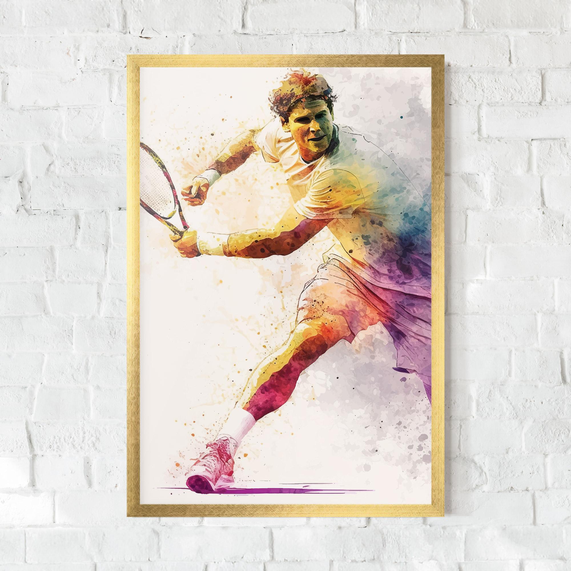 Keretezett Poszter Watercolor Tennis mockup 0