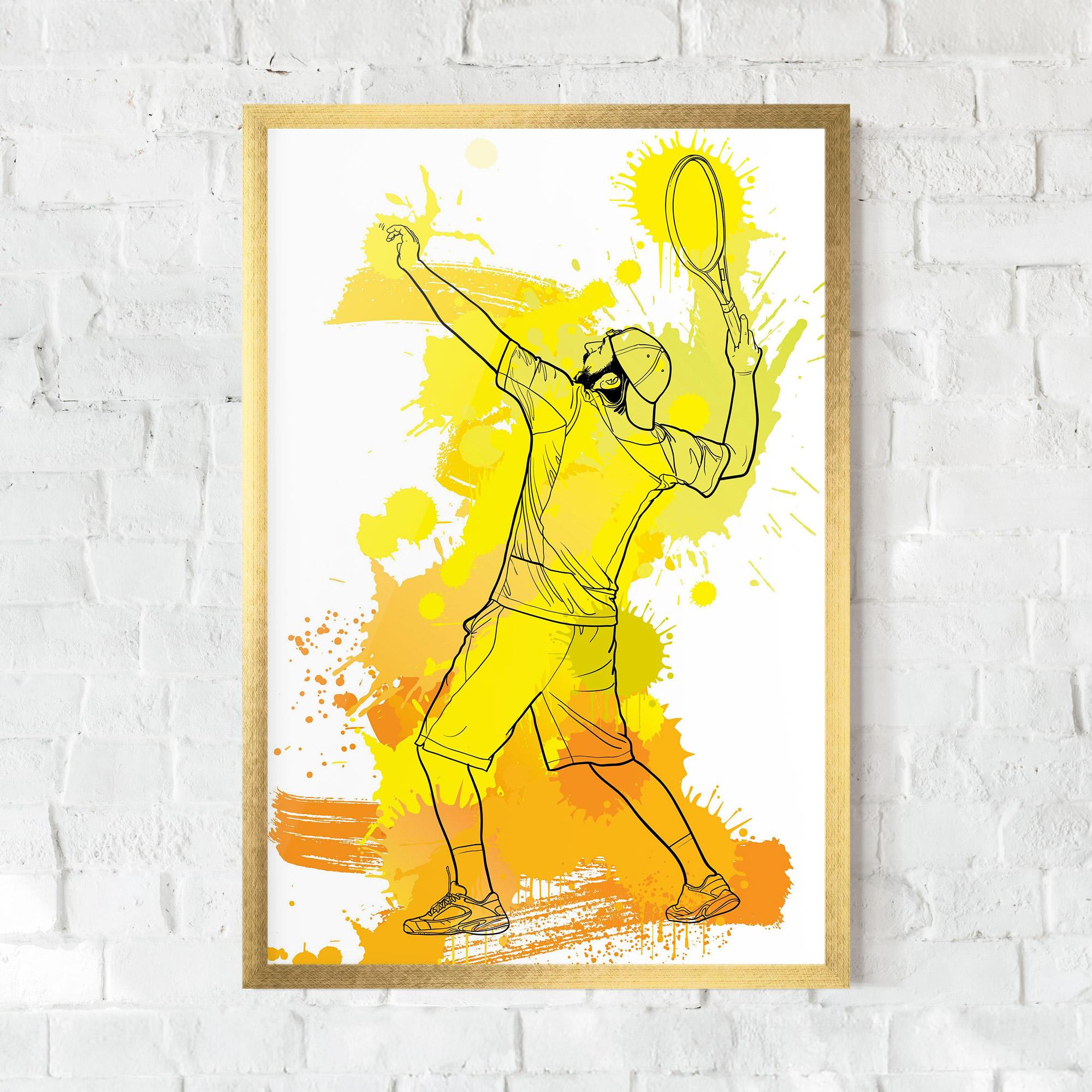 Keretezett Poszter Yellow Art Tennis mockup 0