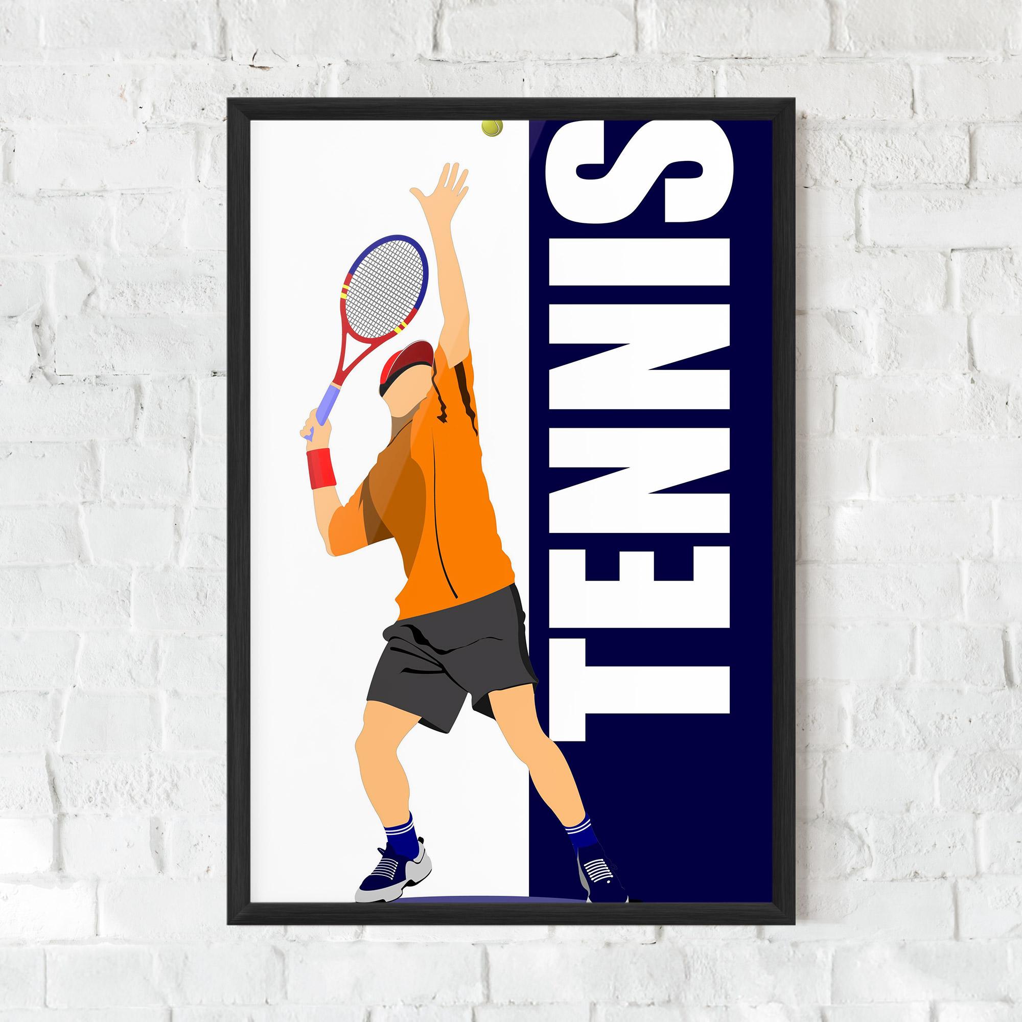 Keretezett Poszter Orange Tennis Player mockup 0