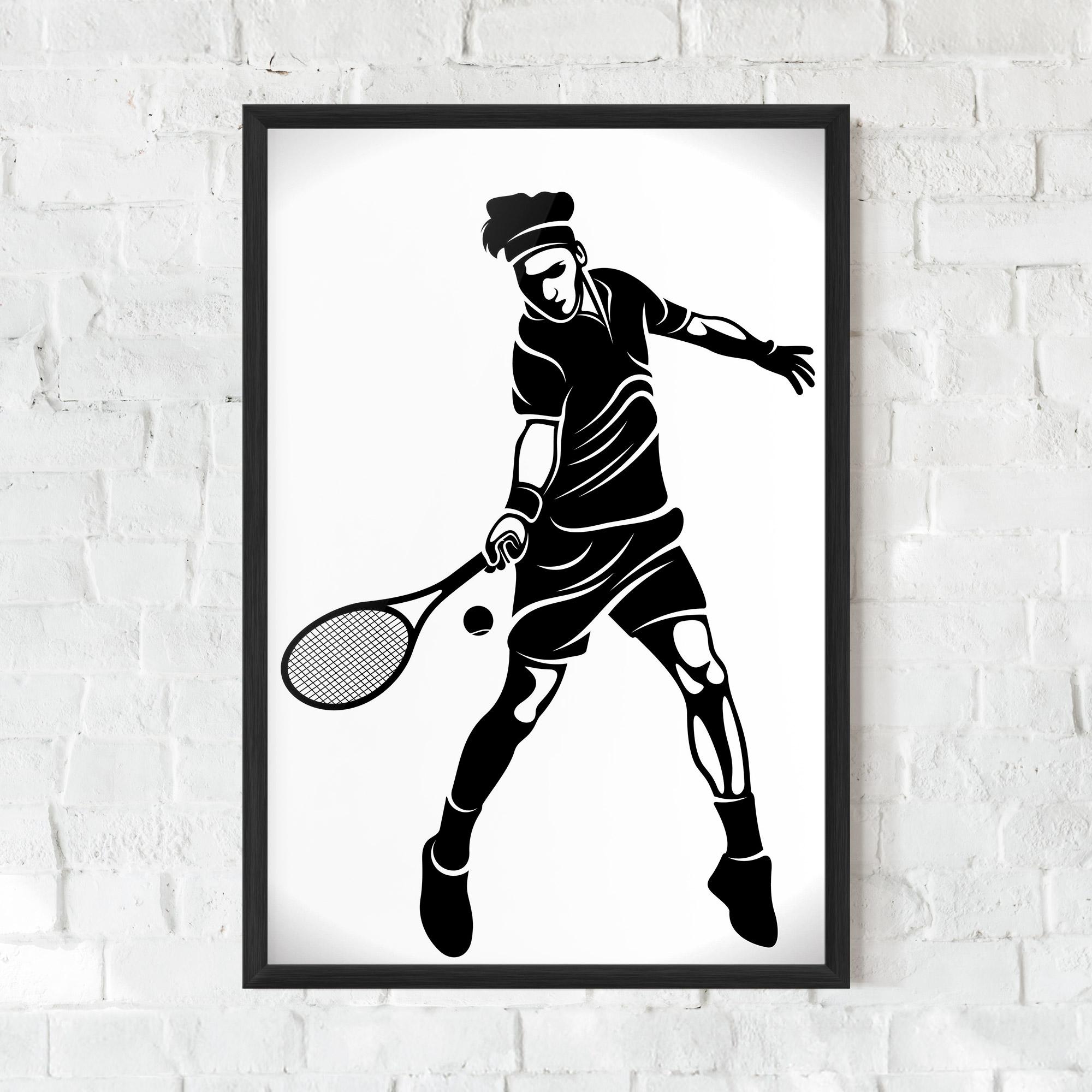 Keretezett Poszter Tennis Player Line mockup 0
