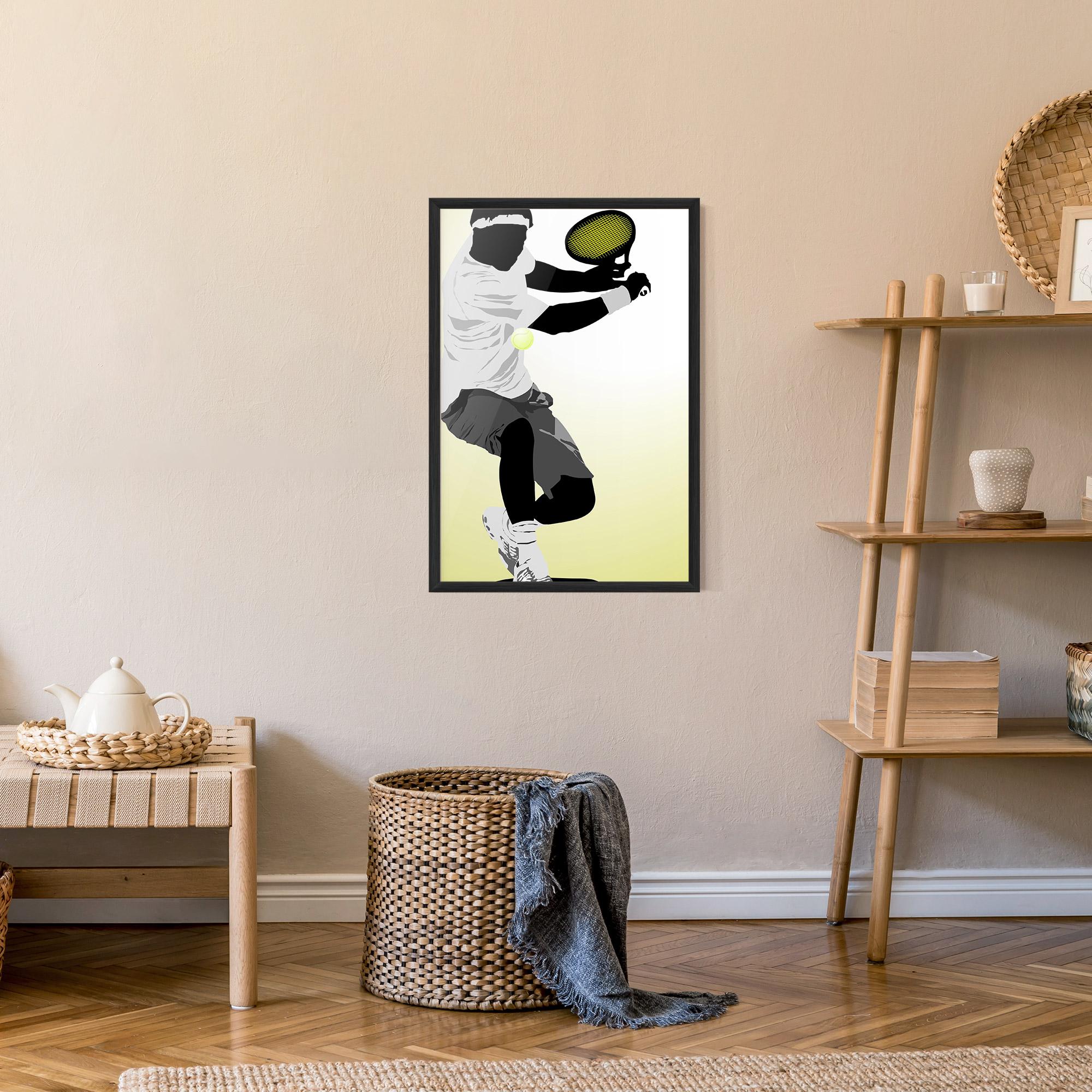 Keretezett Poszter Yellow Light Tennis mockup 9