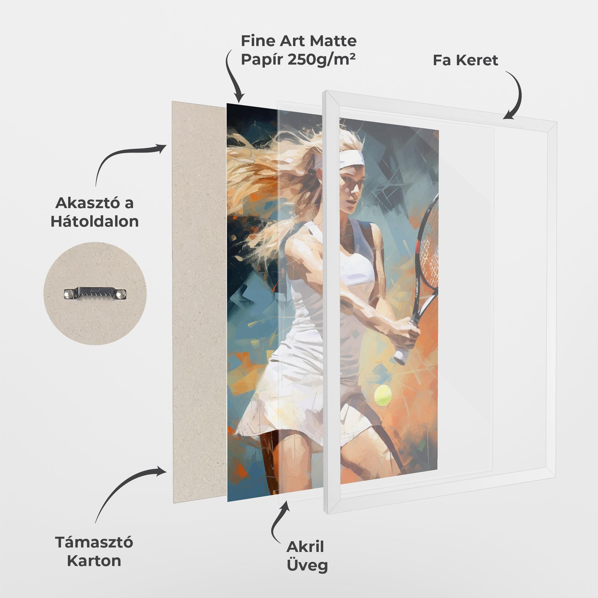 Keretezett Poszter Blonde Tennis Girl mockup 1