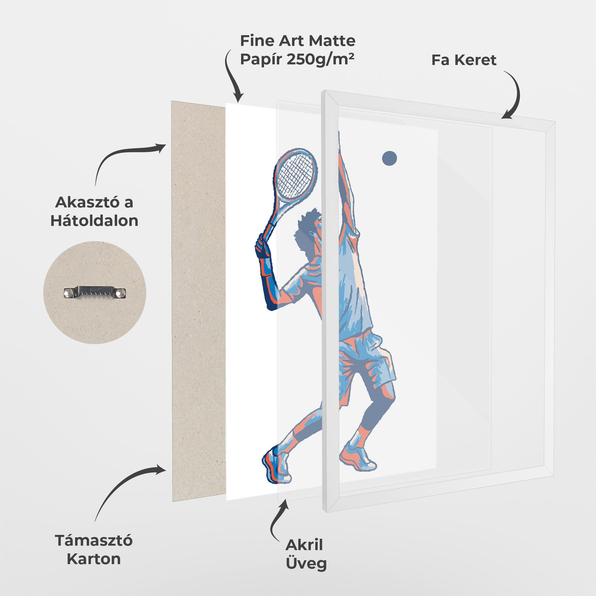 Keretezett Poszter Blue Red Tennis mockup 1