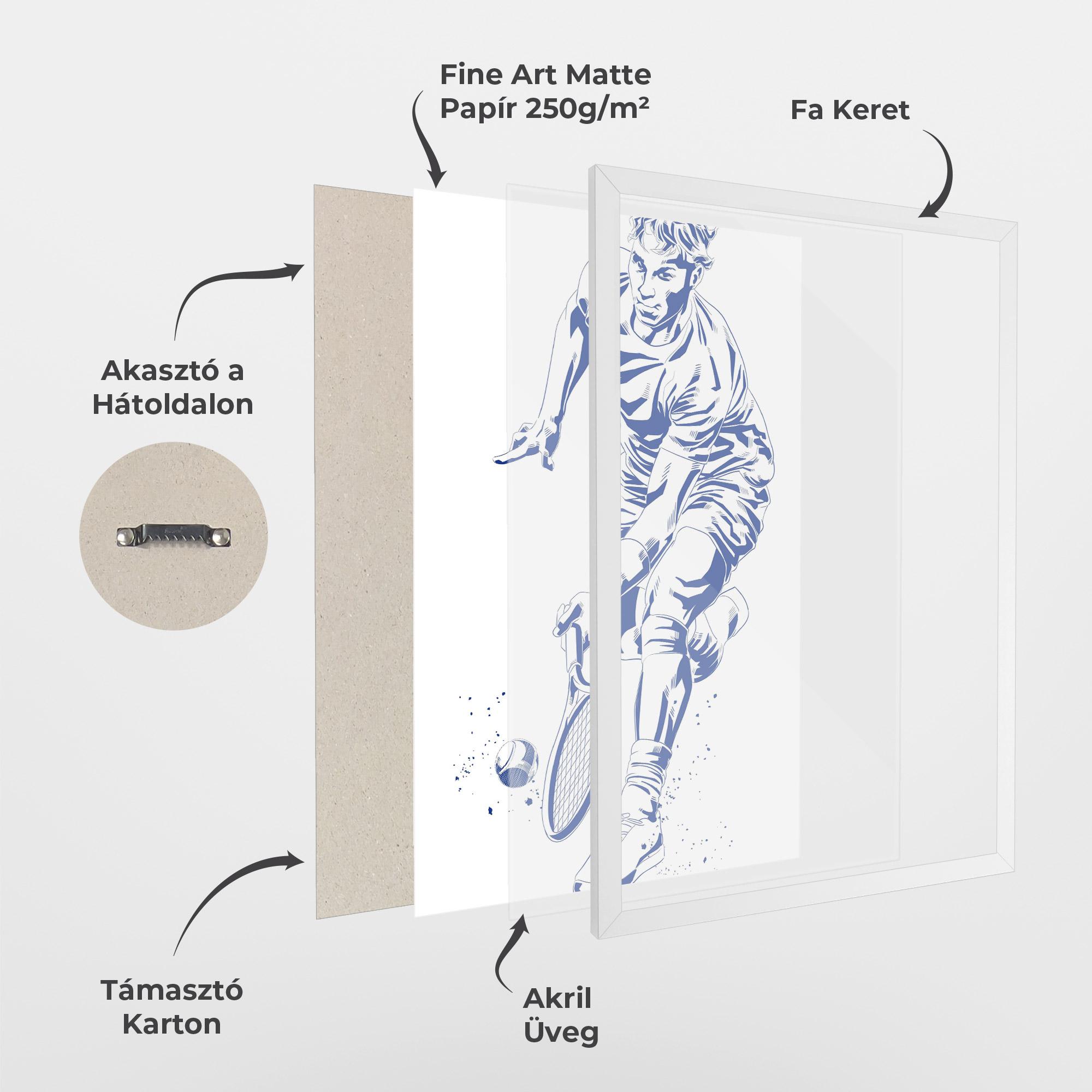 Keretezett Poszter Blue Tennis mockup 1