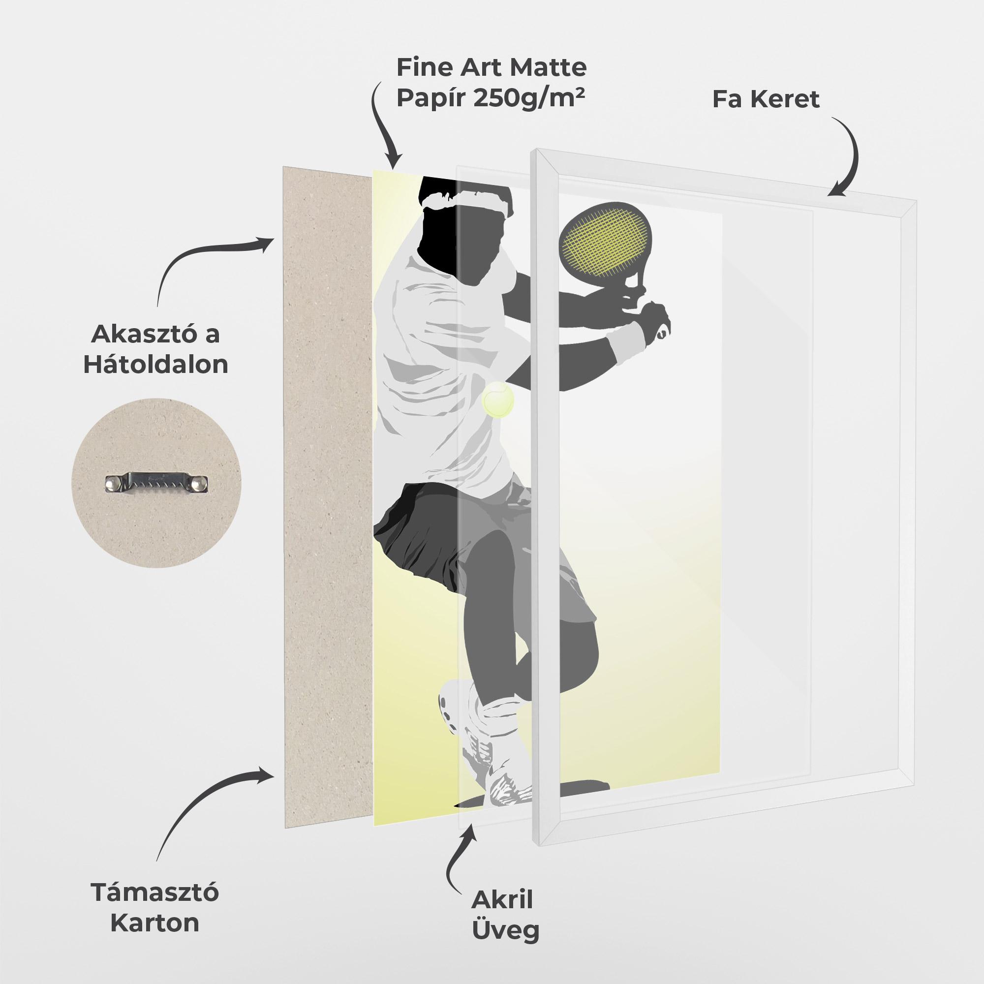 Keretezett Poszter Yellow Light Tennis mockup 1