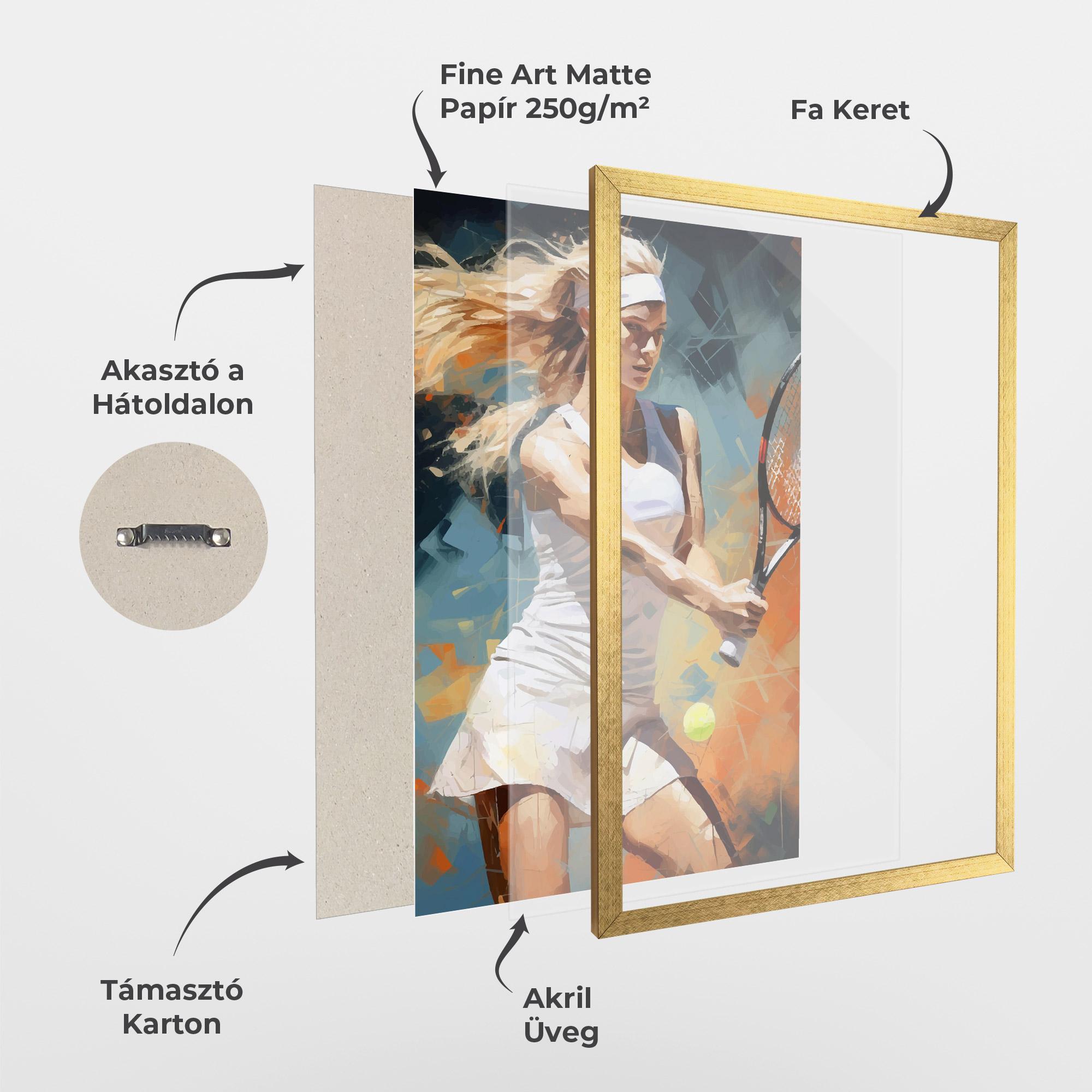 Keretezett Poszter Blonde Tennis Girl mockup 1