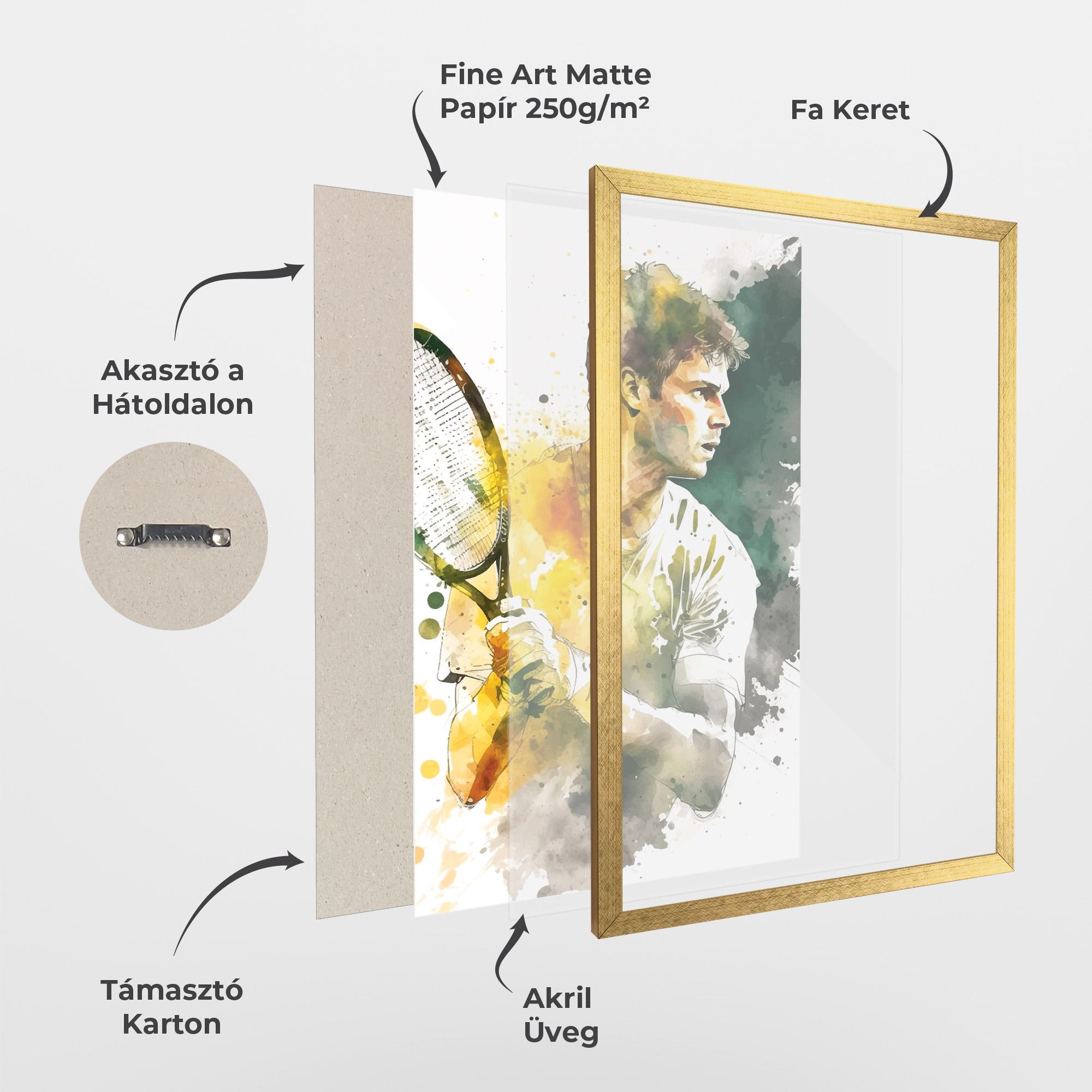 Keretezett Poszter Player Watercolor mockup 1