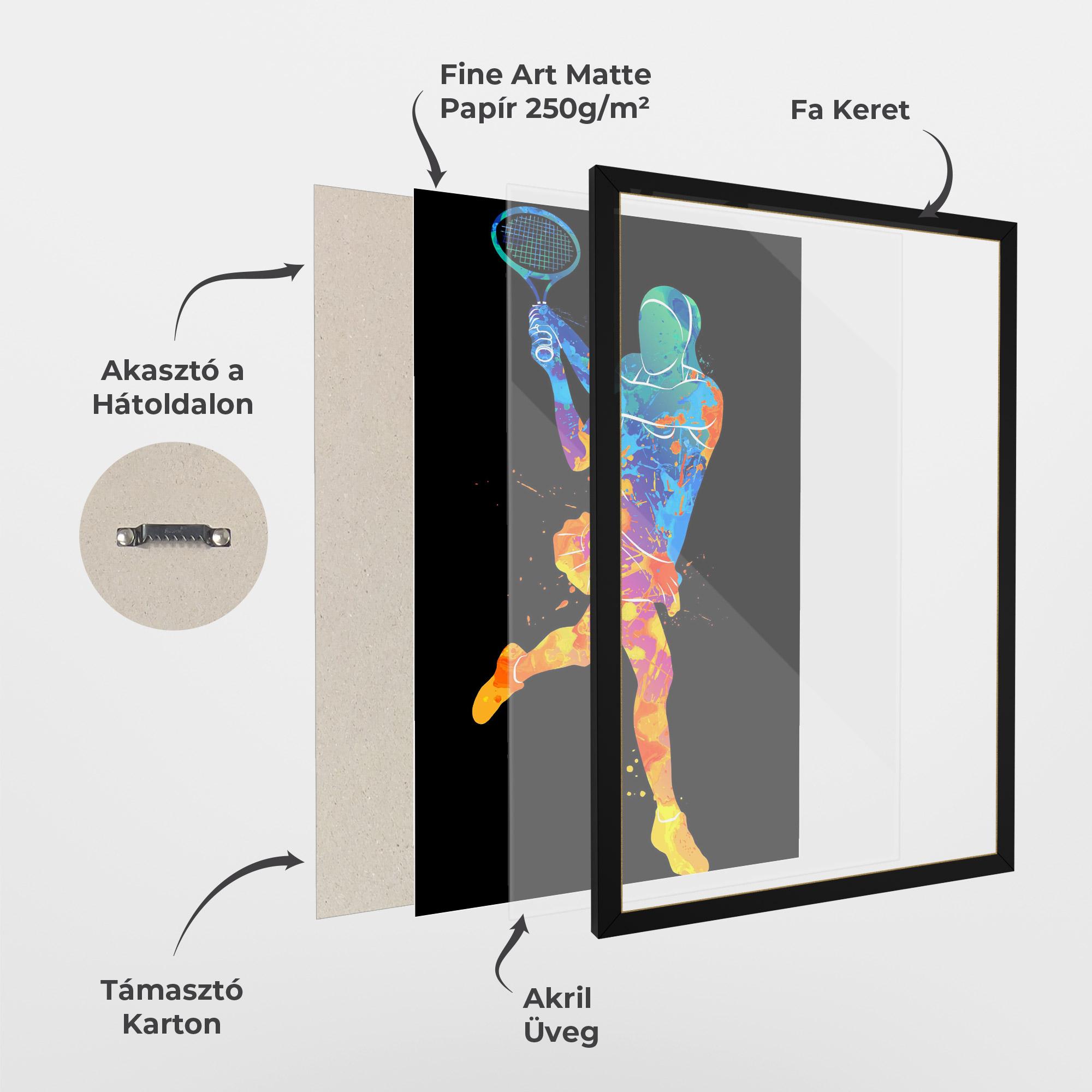 Keretezett Poszter Blue Orange Tennis mockup 1