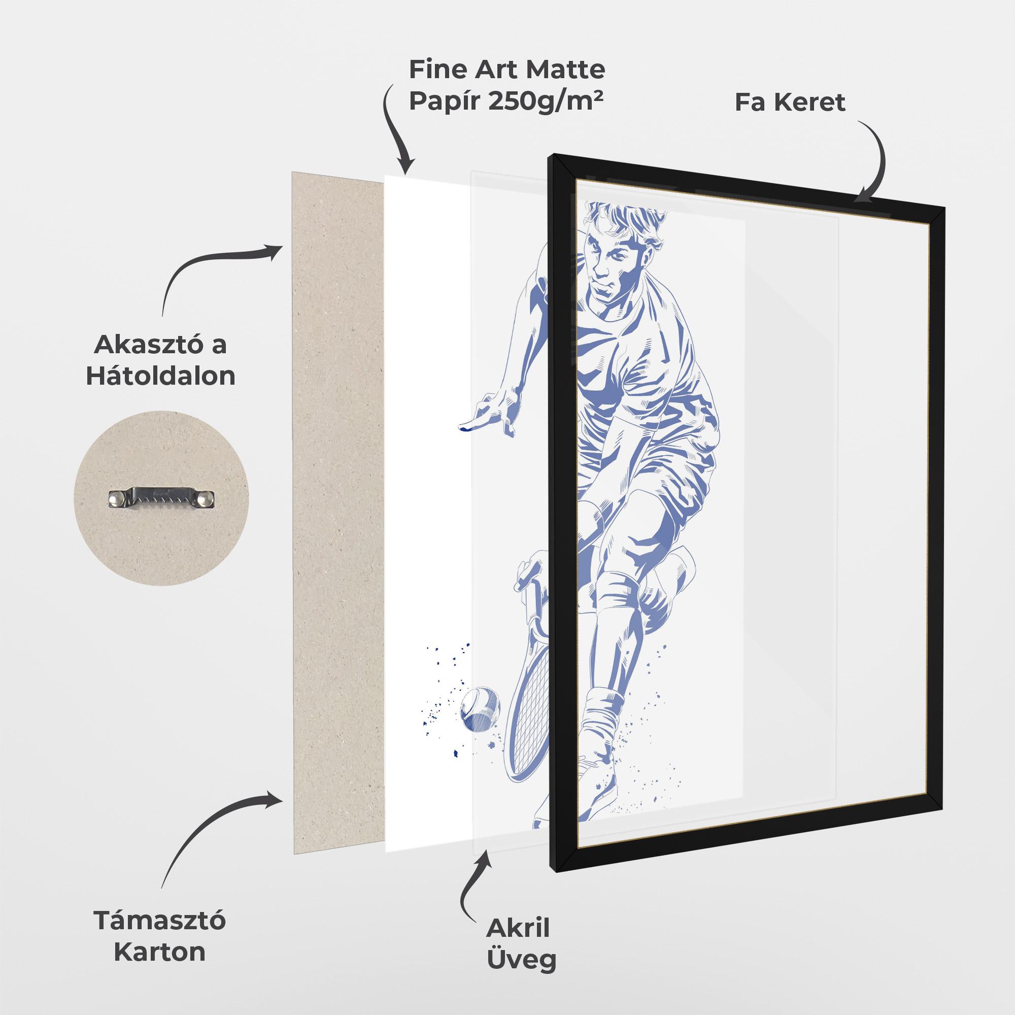 Keretezett Poszter Blue Tennis mockup 1