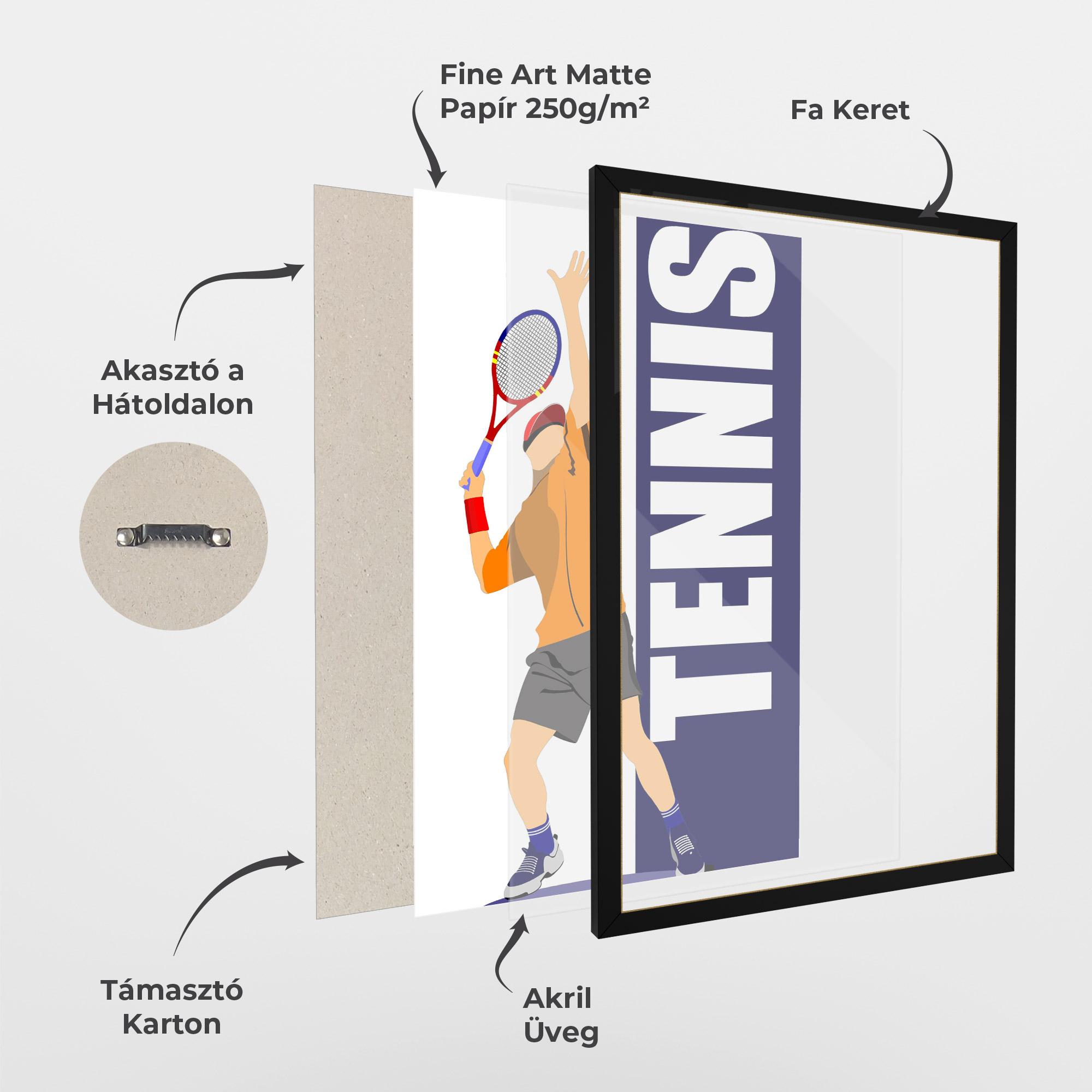 Keretezett Poszter Orange Tennis Player mockup 1