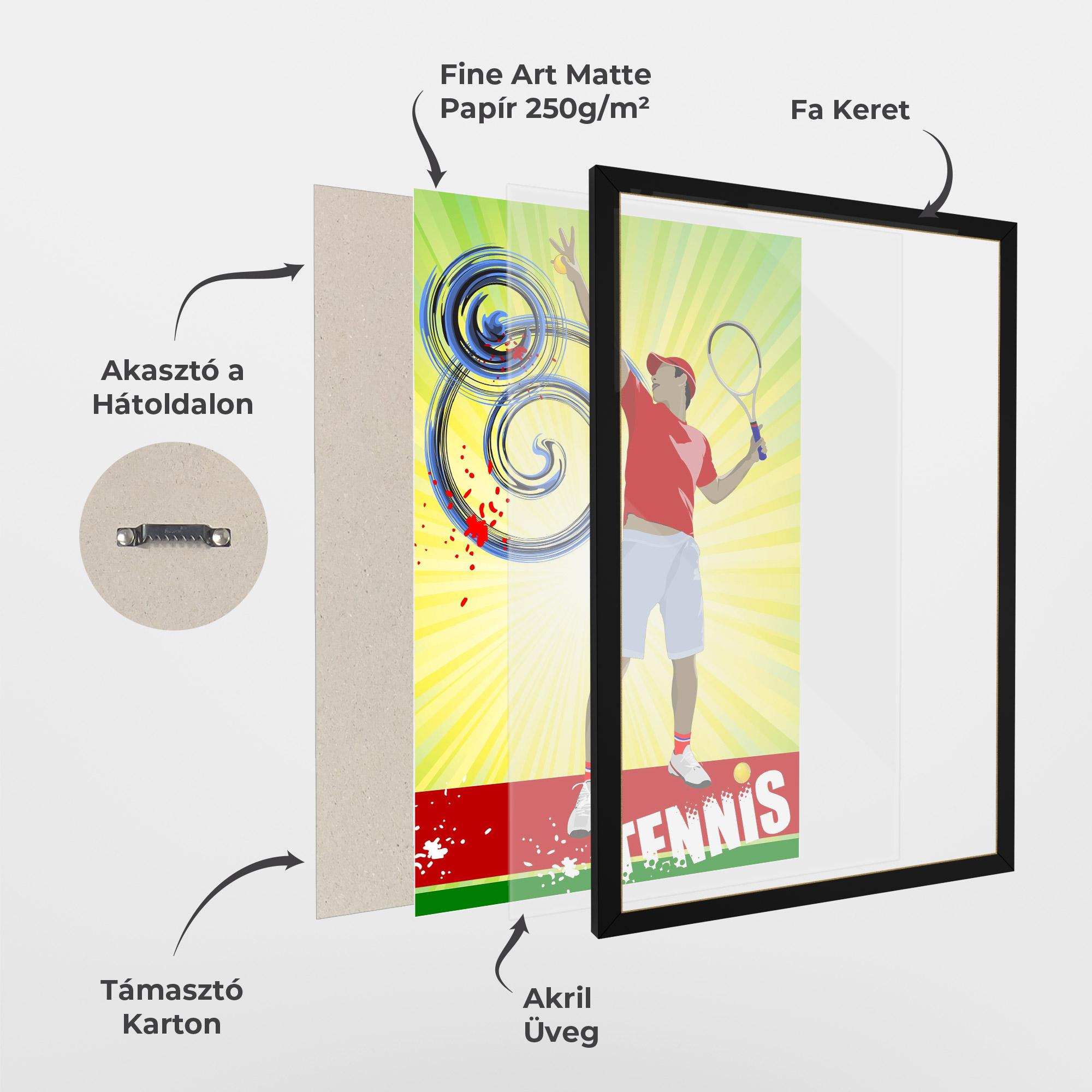 Keretezett Poszter Tennis Spiral mockup 1