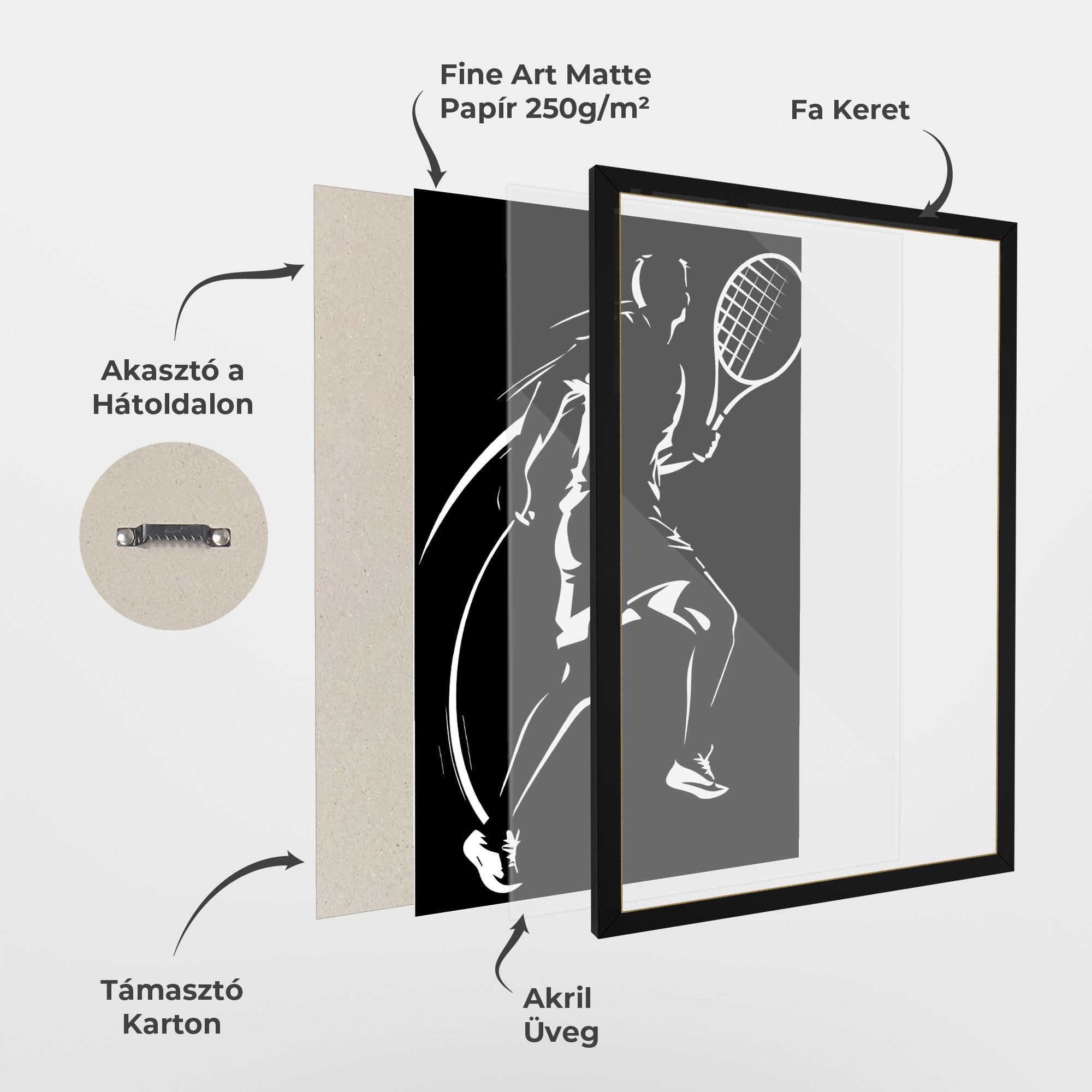 Keretezett Poszter White Line Tennis mockup 1