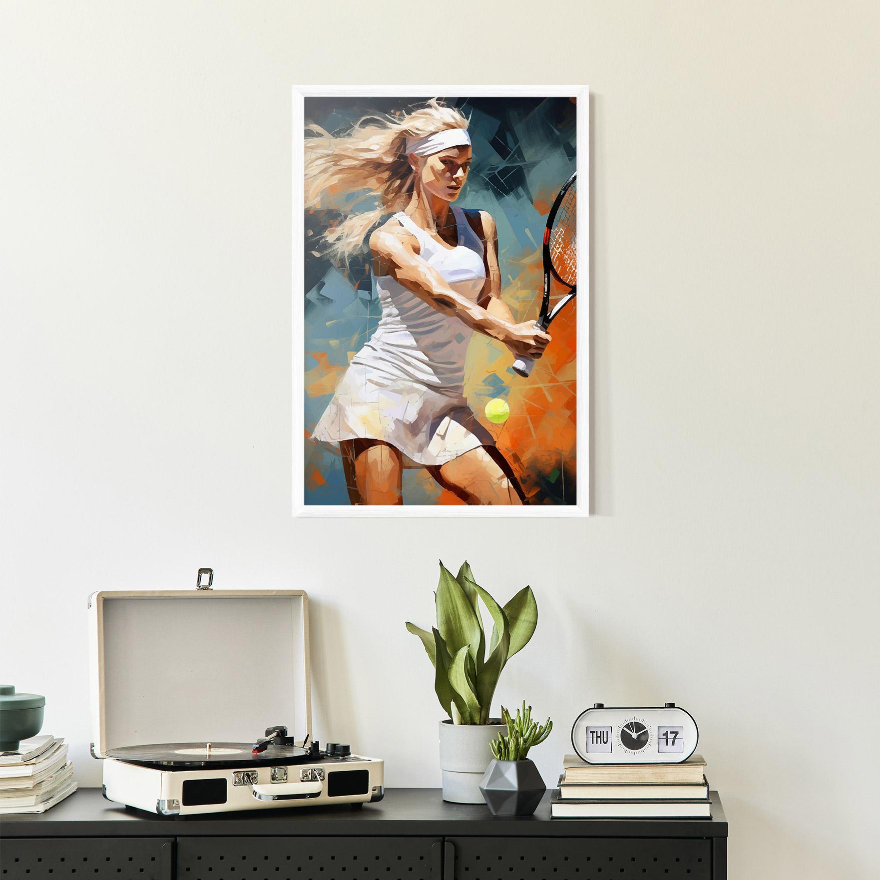 Keretezett Poszter Blonde Tennis Girl mockup 2