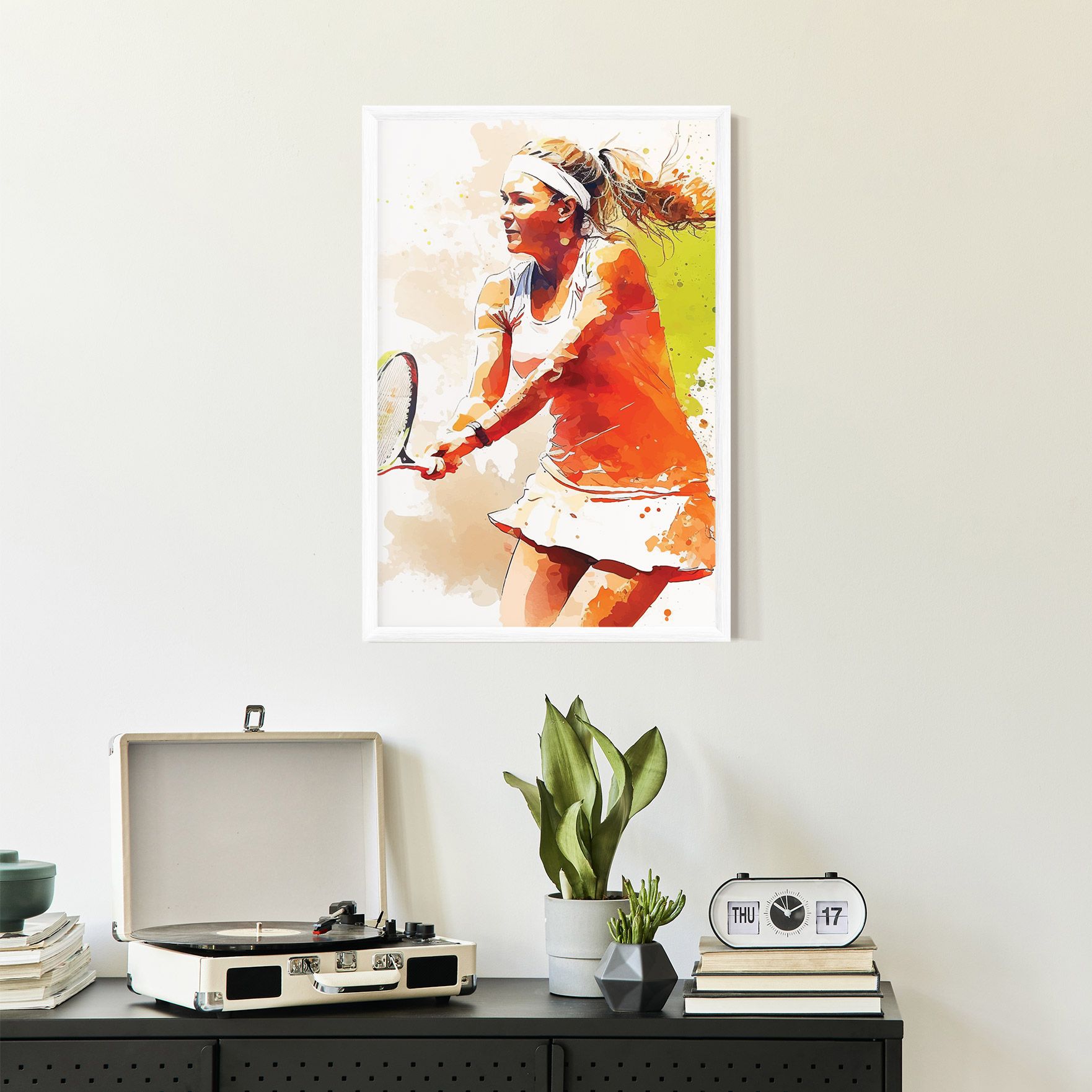 Orange Watercolor Tennis mockup 2