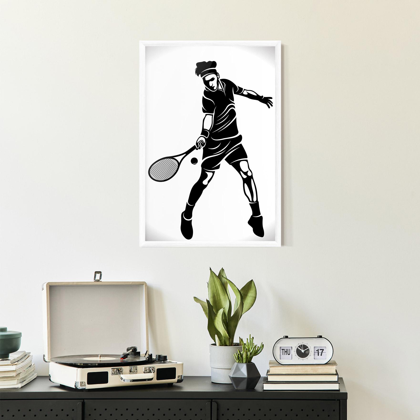 Keretezett Poszter Tennis Player Line mockup 2