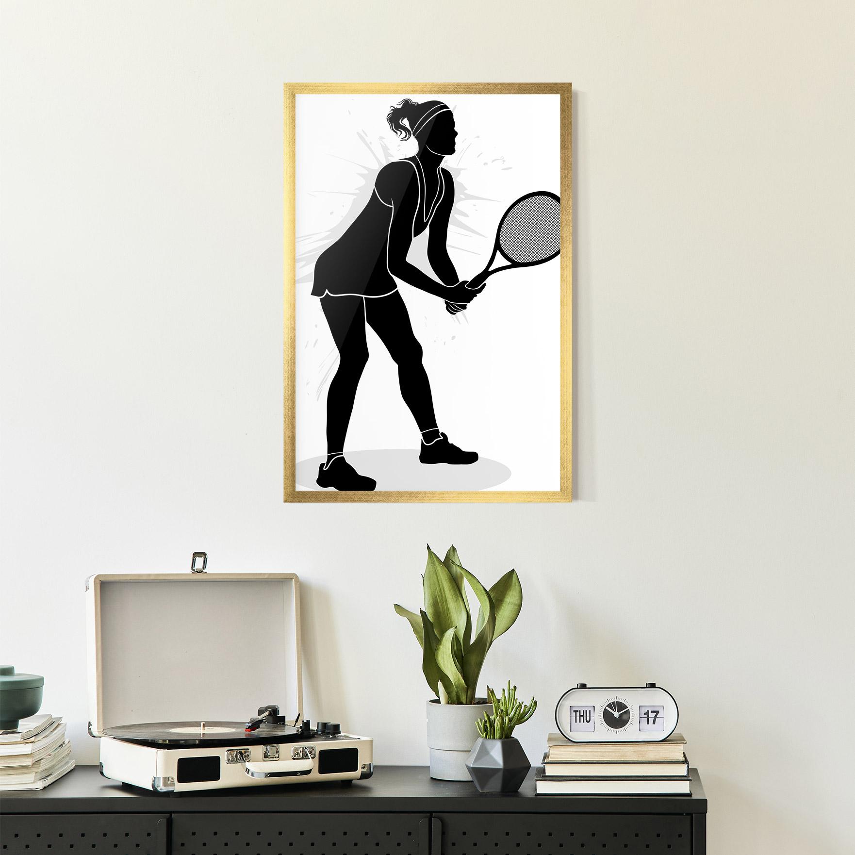 Keretezett Poszter Female Tennis Player mockup 2
