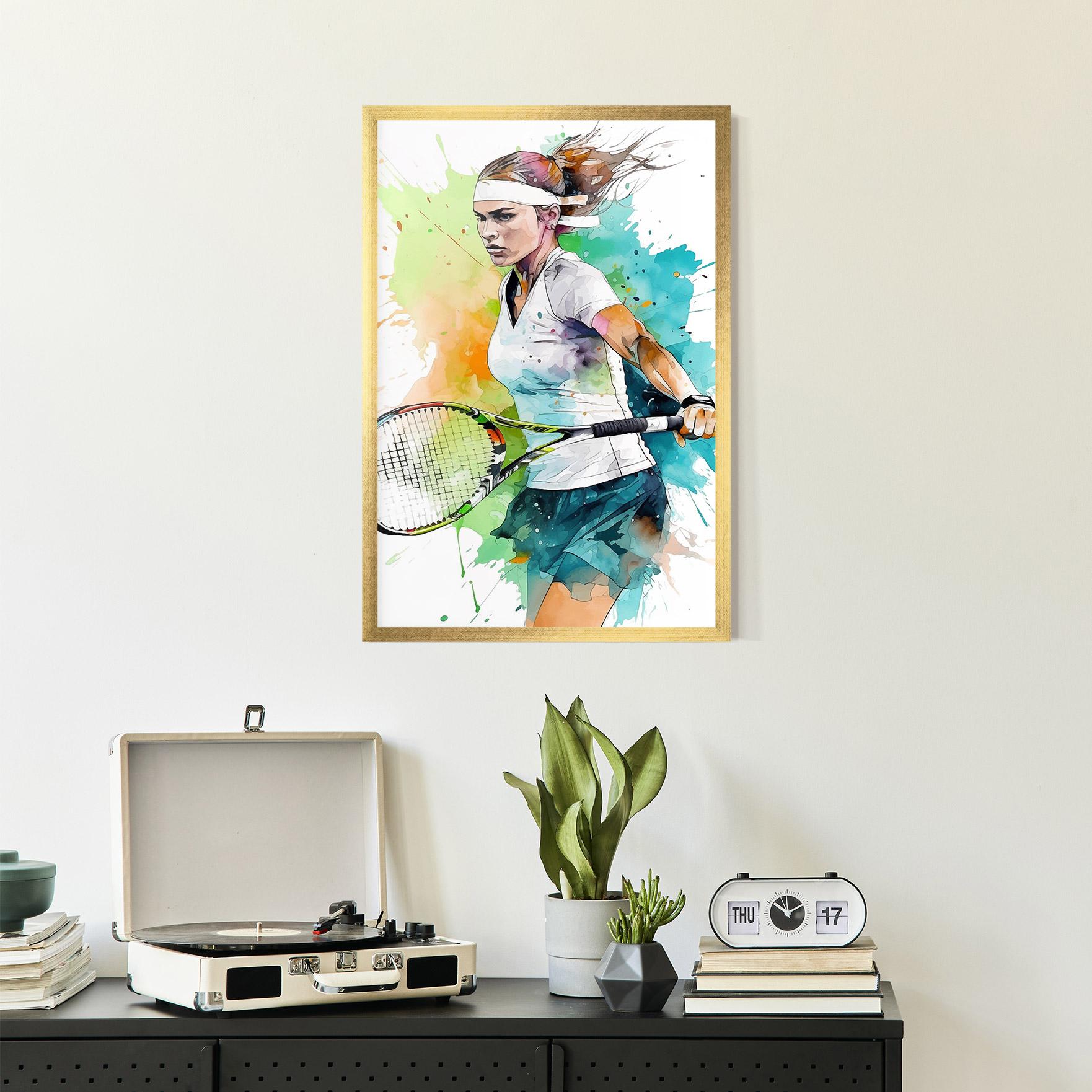 Keretezett Poszter Green Blue Tennis mockup 2