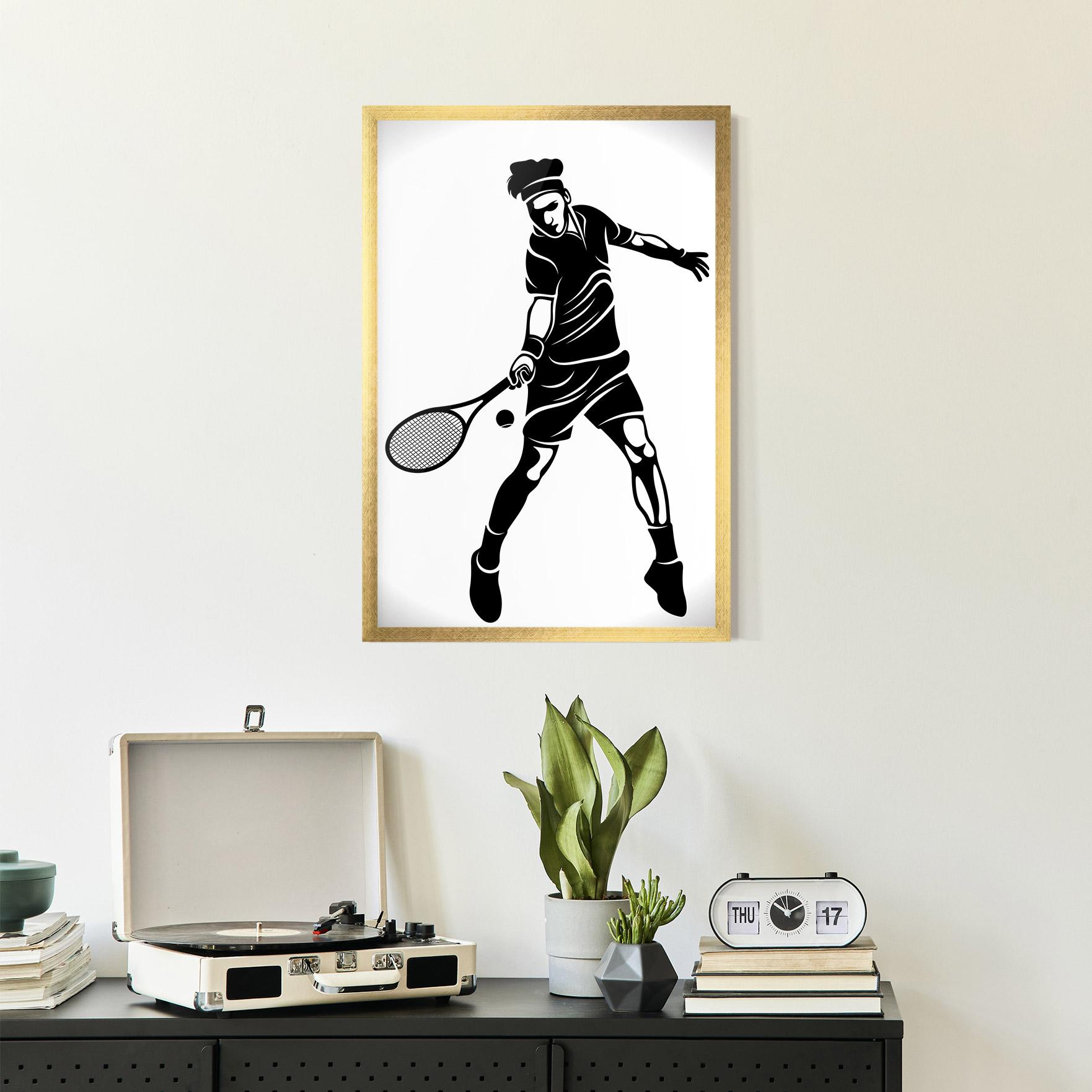 Keretezett Poszter Tennis Player Line mockup 2