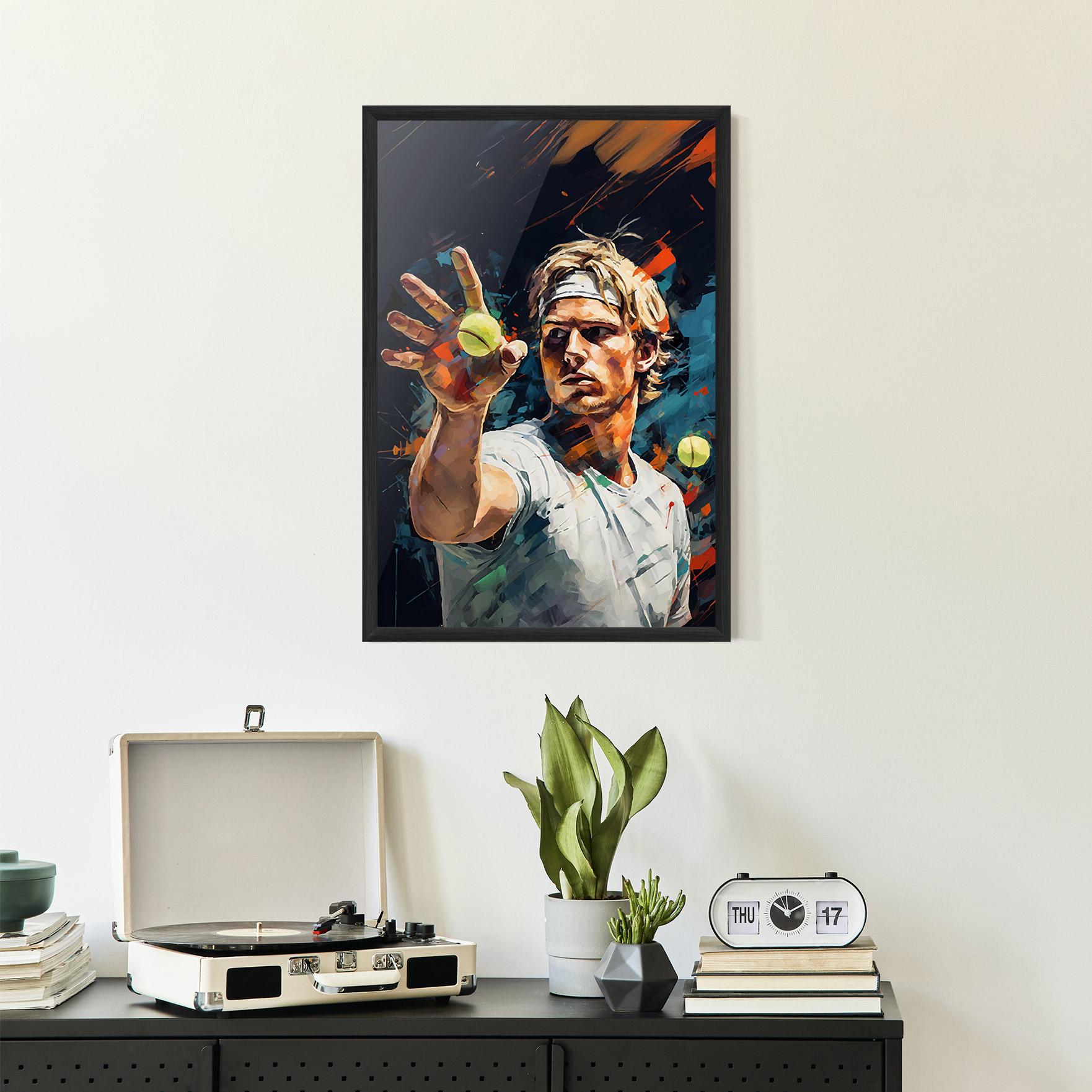 Keretezett Poszter Tennis Player Art mockup 2