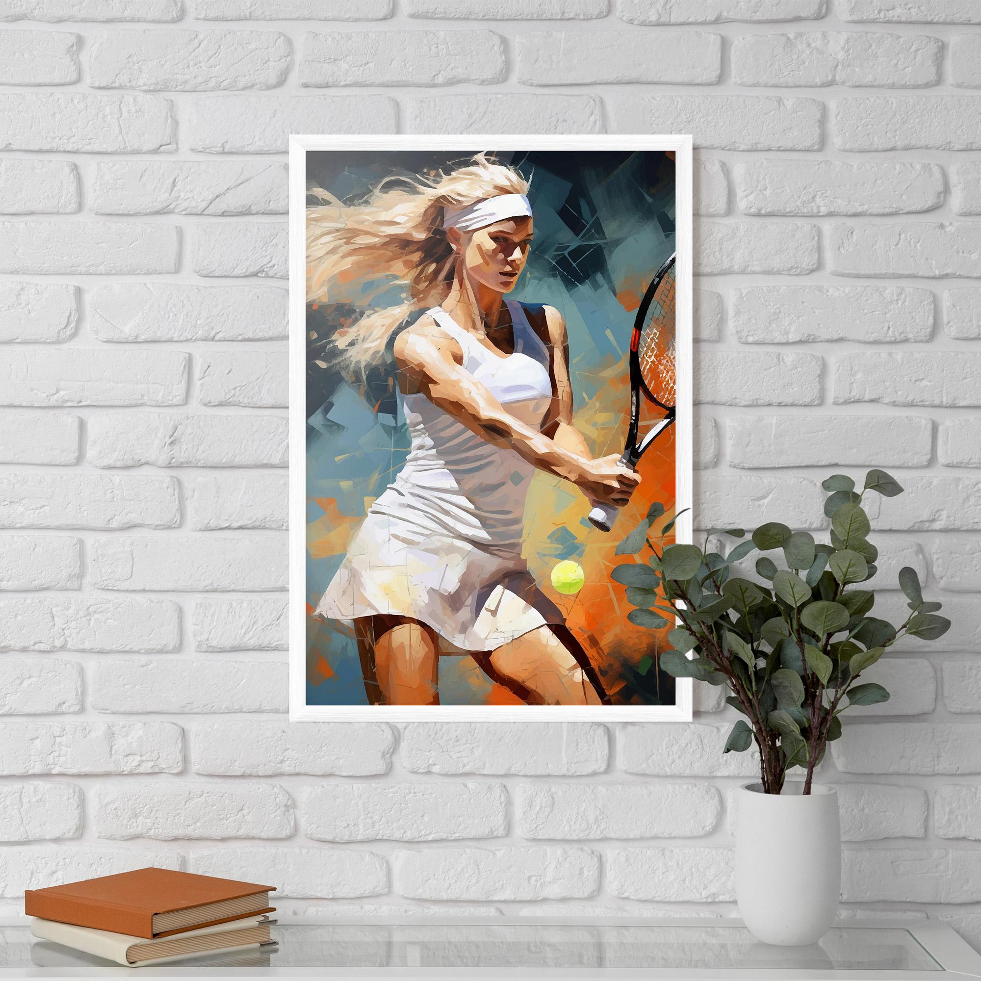 Keretezett Poszter Blonde Tennis Girl mockup 5