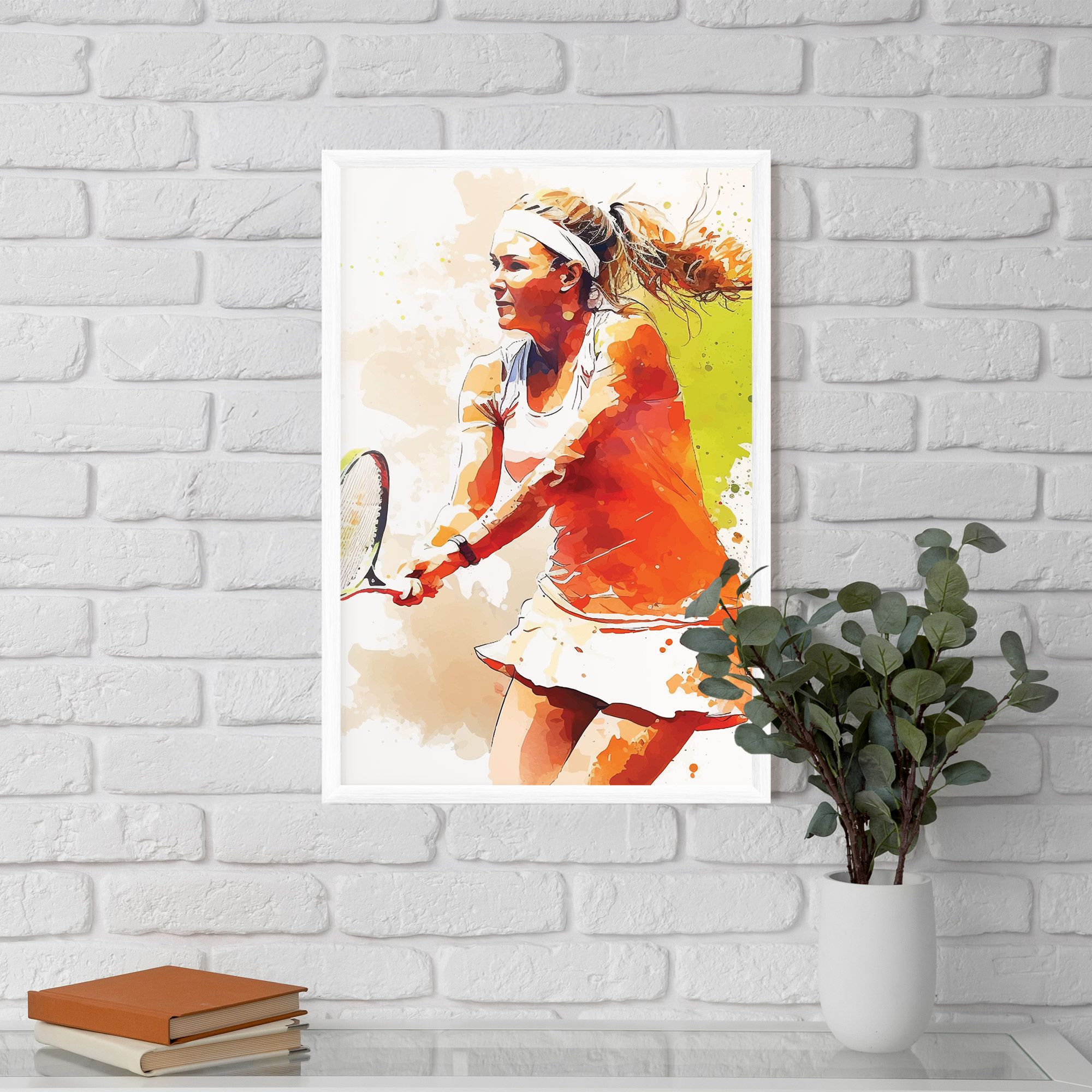 Orange Watercolor Tennis mockup 5