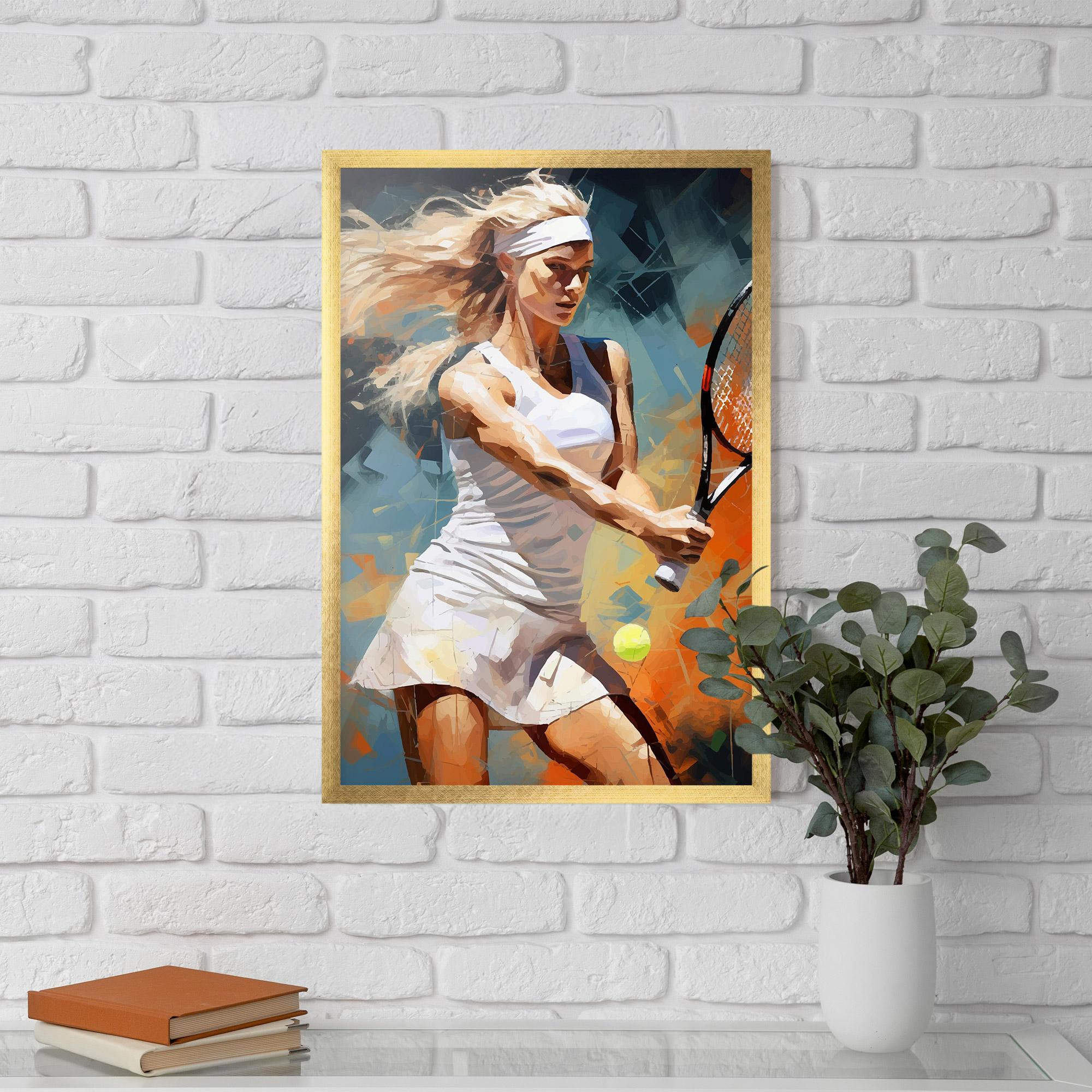 Keretezett Poszter Blonde Tennis Girl mockup 5