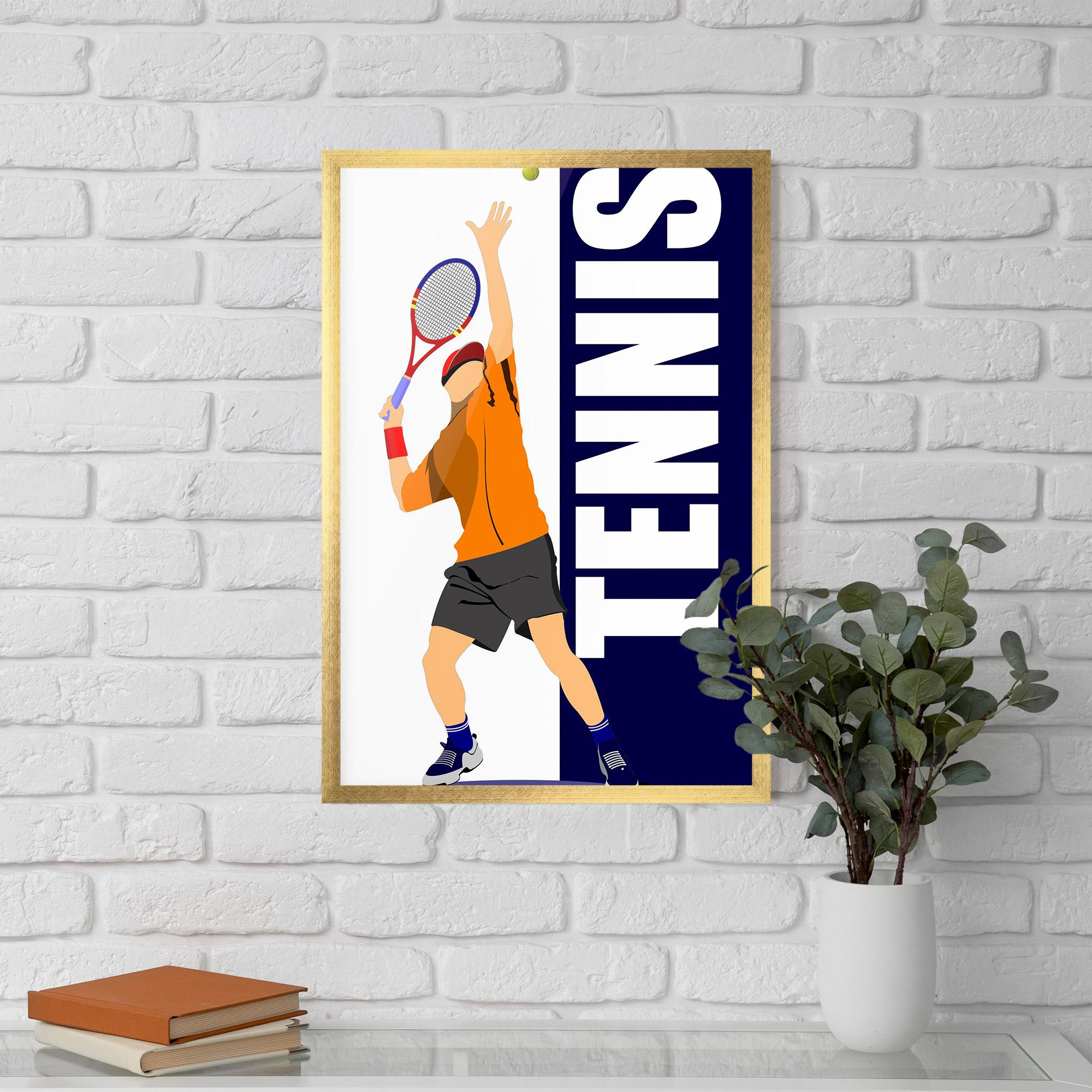 Keretezett Poszter Orange Tennis Player mockup 5
