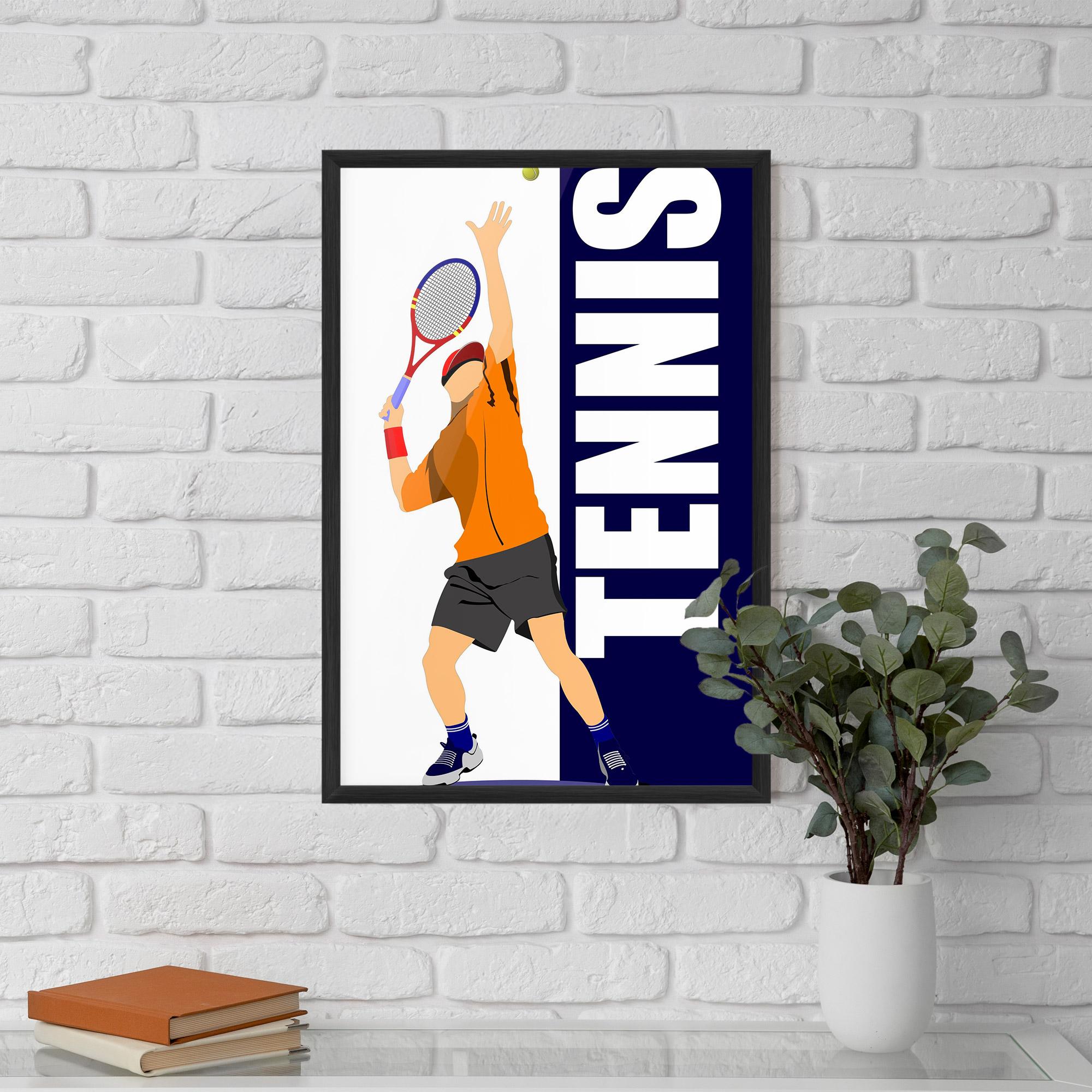 Keretezett Poszter Orange Tennis Player mockup 5