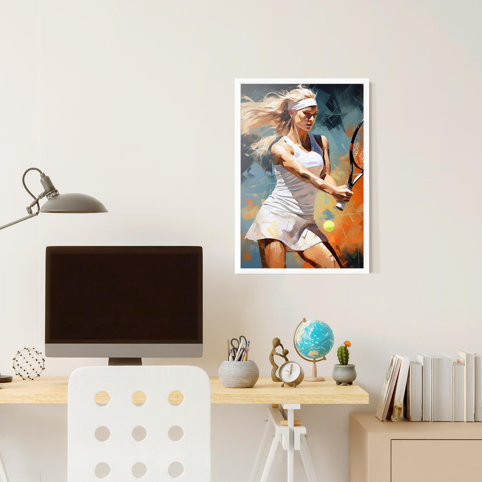 Keretezett Poszter Blonde Tennis Girl mockup 6