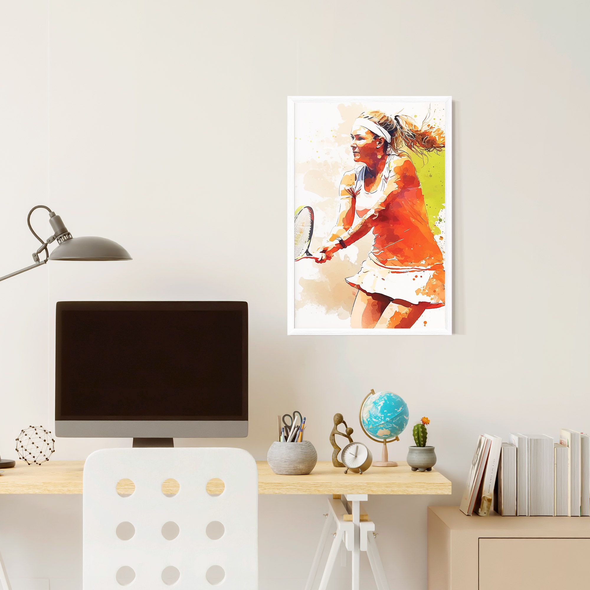 Orange Watercolor Tennis mockup 6