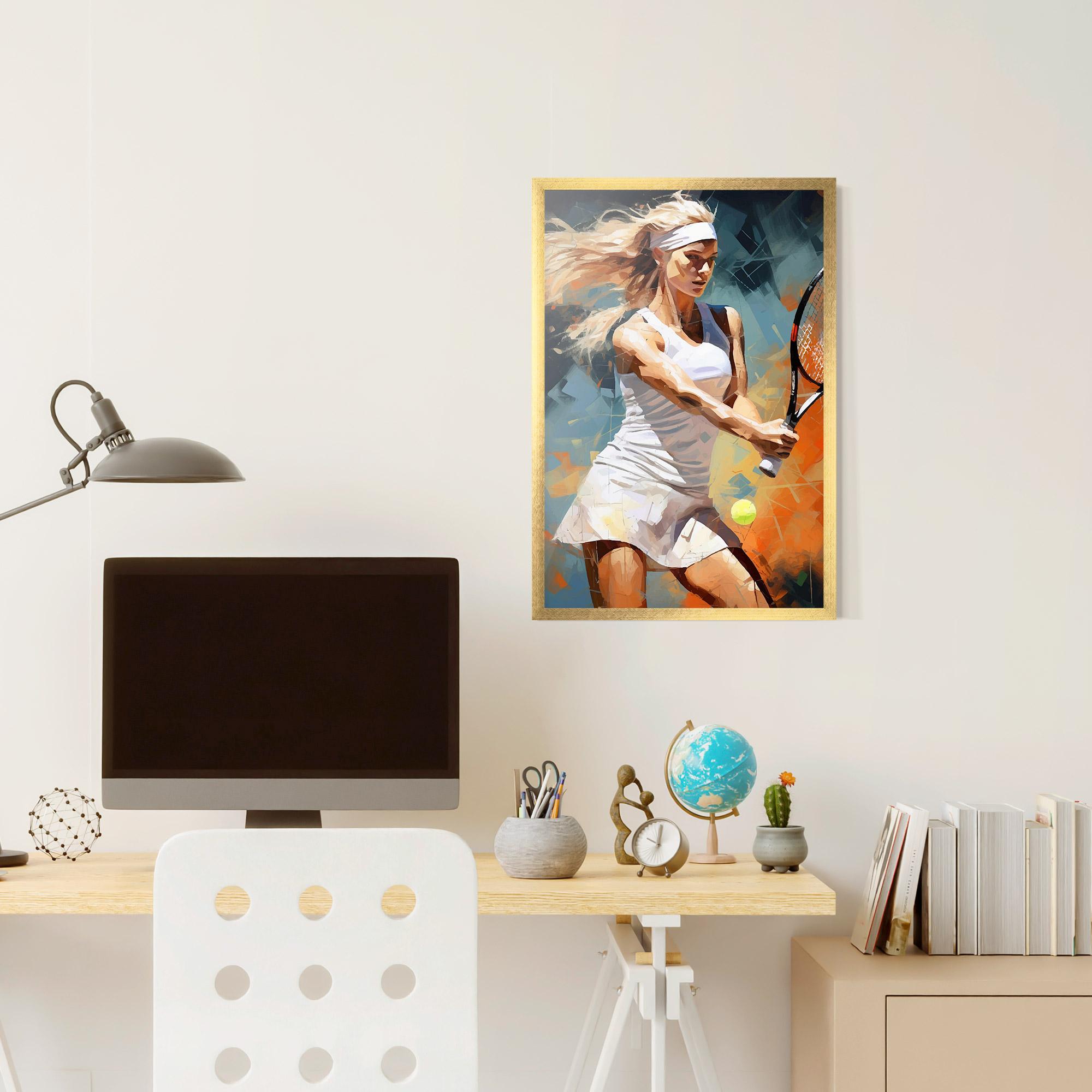 Keretezett Poszter Blonde Tennis Girl mockup 6