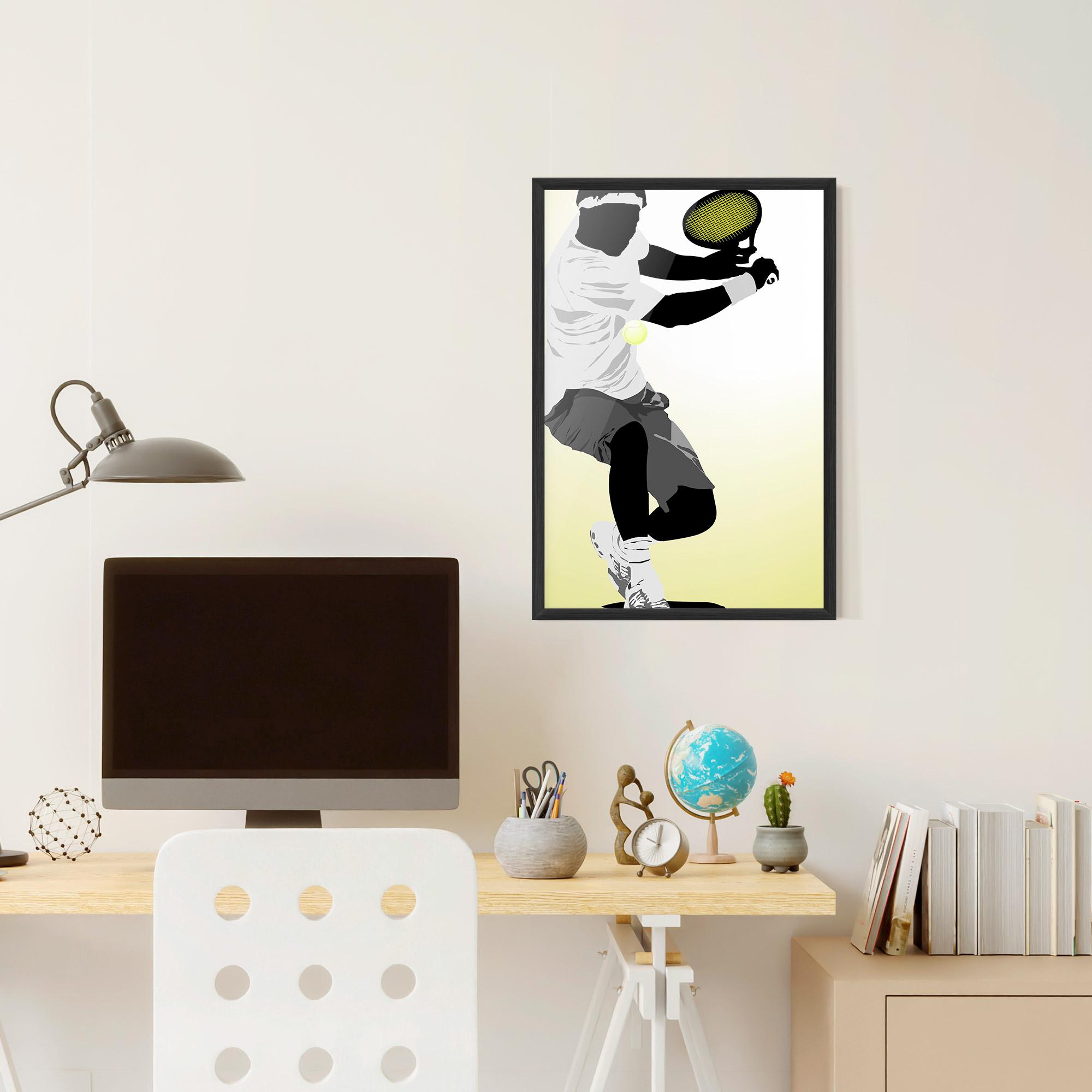 Keretezett Poszter Yellow Light Tennis mockup 6