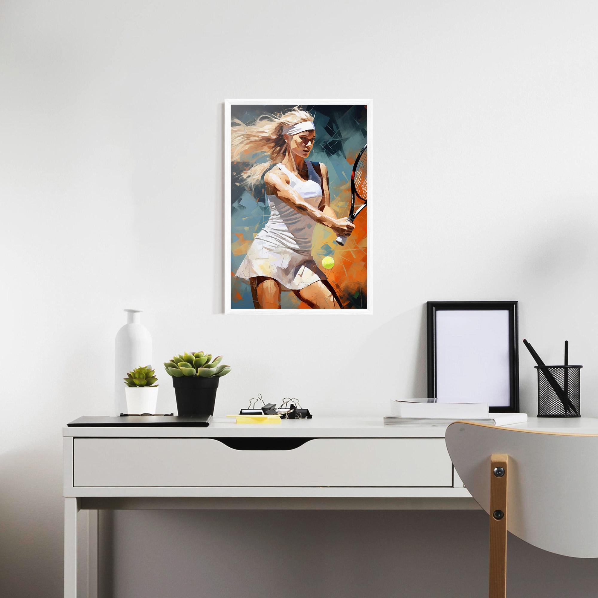 Keretezett Poszter Blonde Tennis Girl mockup 7